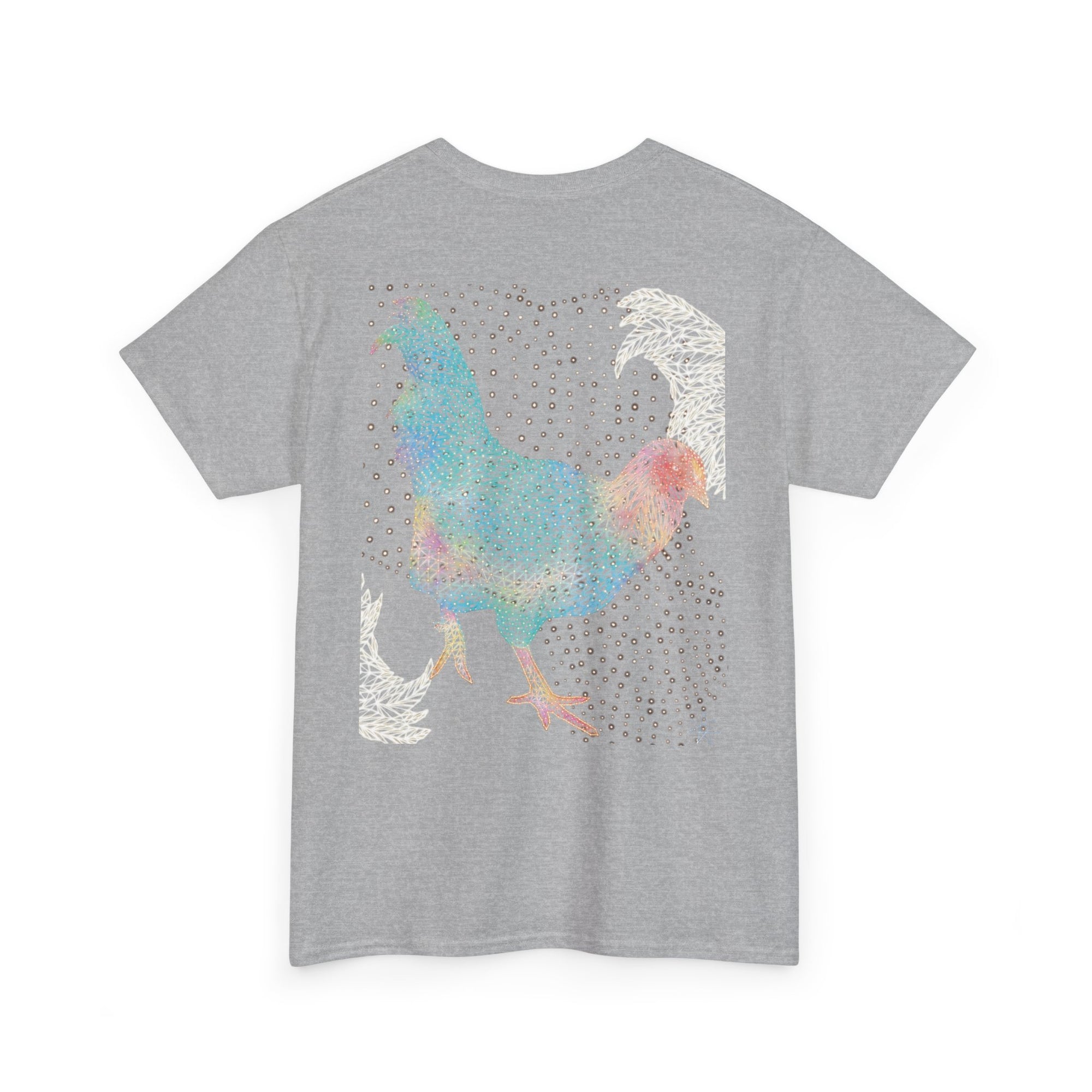 Unisex T-Shirt - Laser Rooster Neon Polygon Design - Casual Wear, Gift for Reptile Lovers, Animal Lovers Apparel, Unique Streetwear