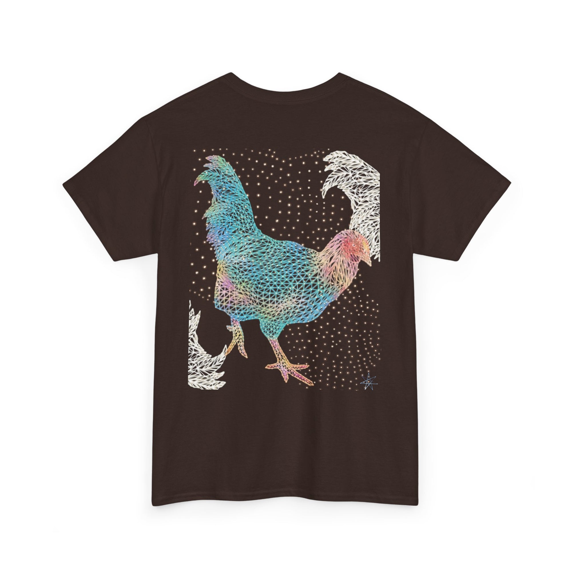 Unisex T-Shirt - Laser Rooster Neon Polygon Design - Casual Wear, Gift for Reptile Lovers, Animal Lovers Apparel, Unique Streetwear