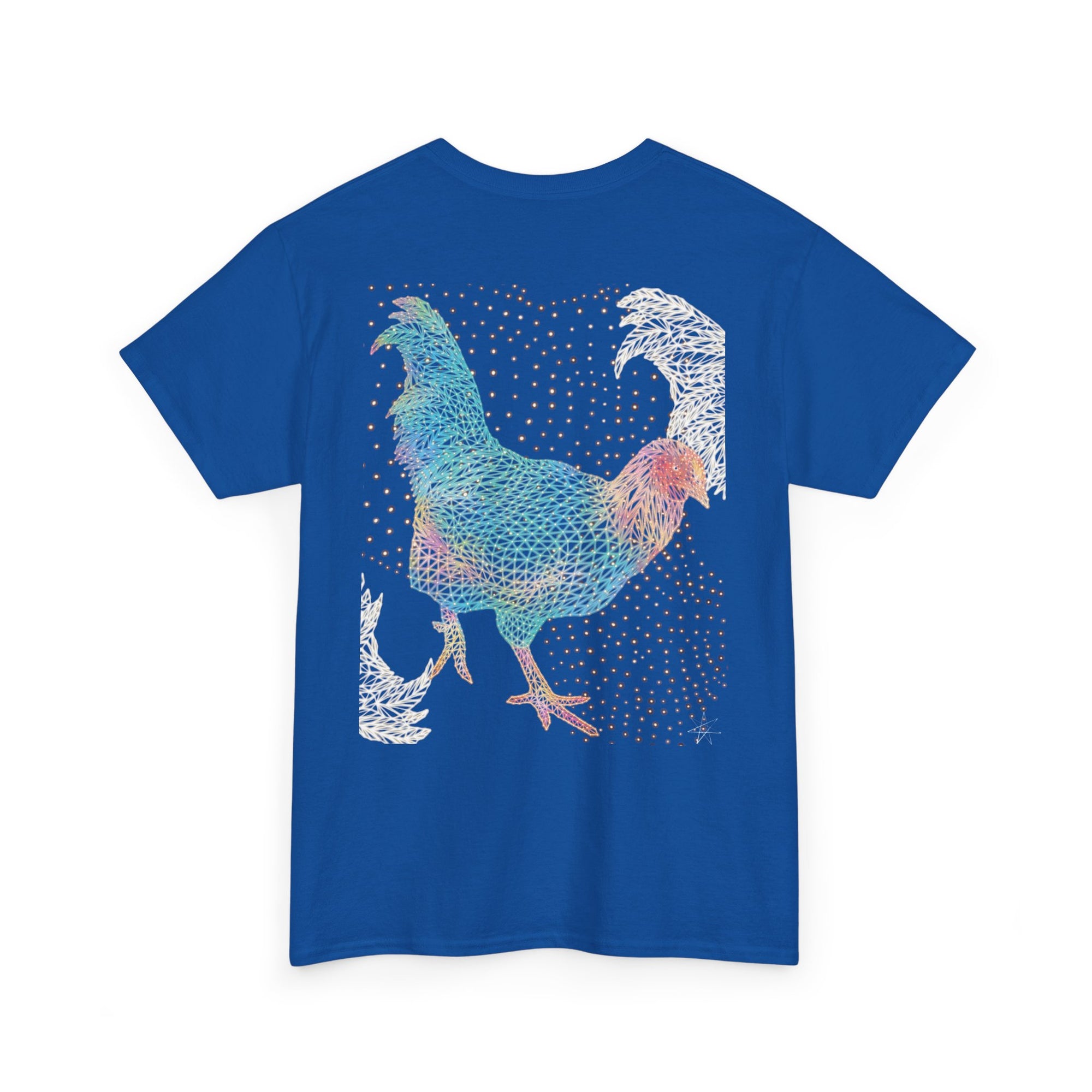 Unisex T-Shirt - Laser Rooster Neon Polygon Design - Casual Wear, Gift for Reptile Lovers, Animal Lovers Apparel, Unique Streetwear