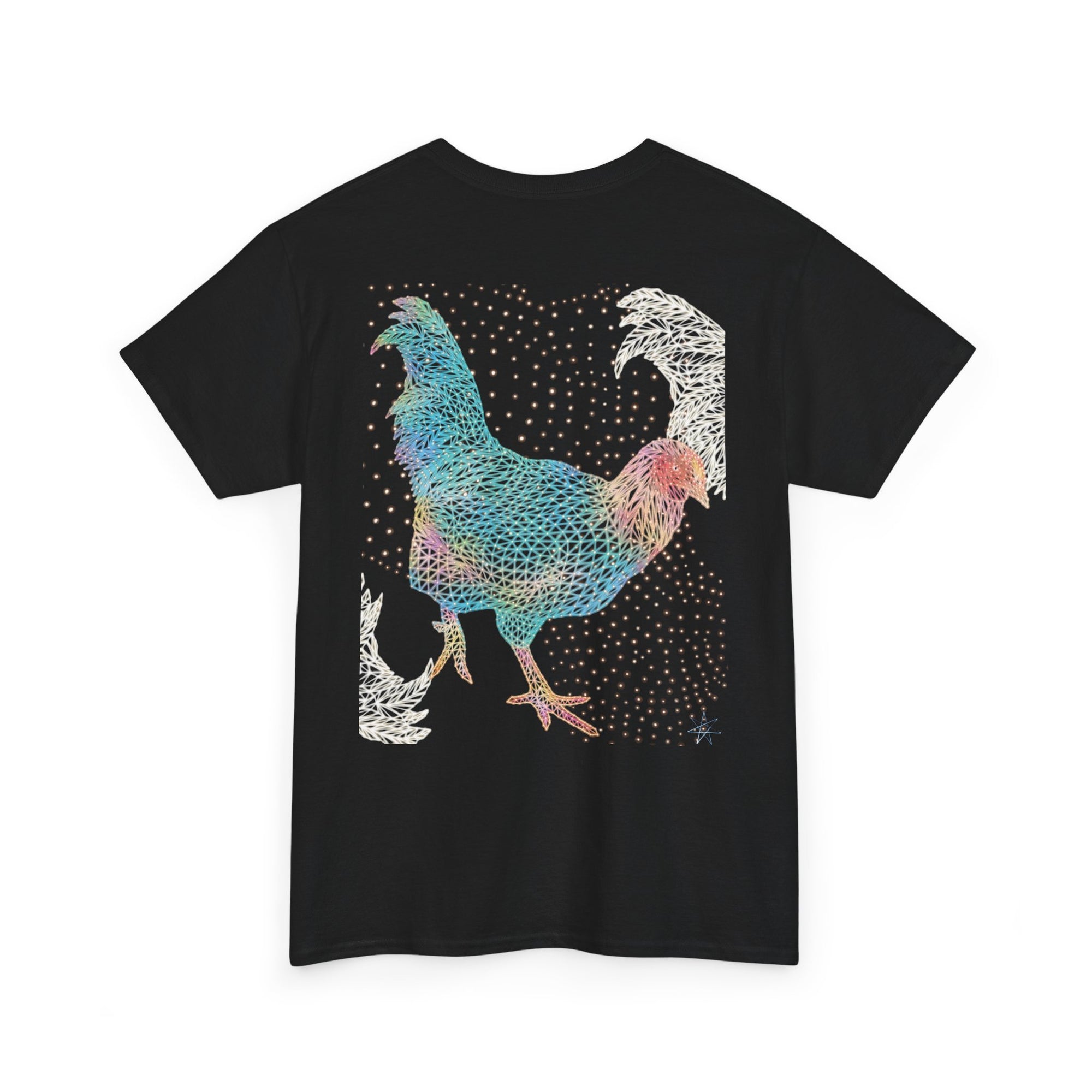 Unisex T-Shirt - Laser Rooster Neon Polygon Design - Casual Wear, Gift for Reptile Lovers, Animal Lovers Apparel, Unique Streetwear