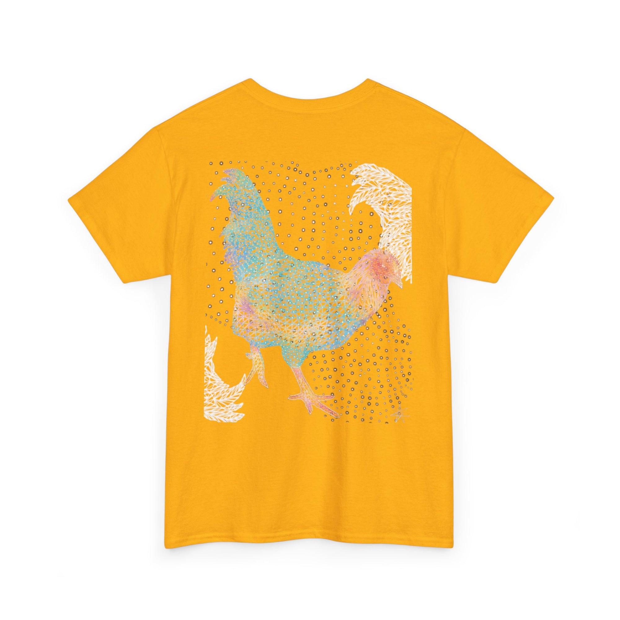 Unisex T-Shirt - Laser Rooster Neon Polygon Design - Casual Wear, Gift for Reptile Lovers, Animal Lovers Apparel, Unique Streetwear