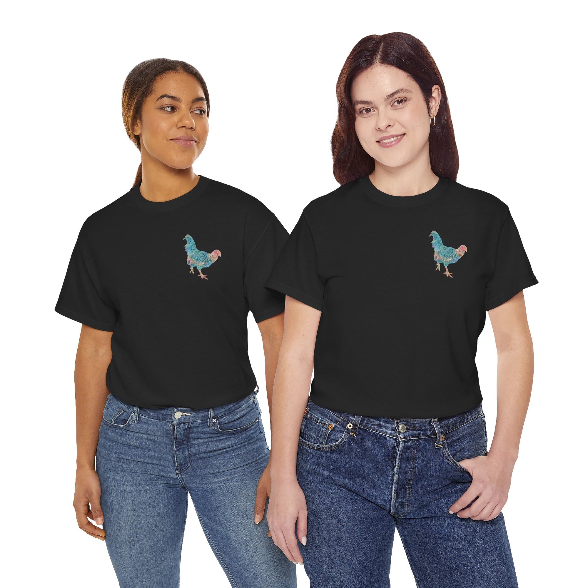 Unisex T-Shirt - Laser Rooster Neon Polygon Design - Casual Wear, Gift for Reptile Lovers, Animal Lovers Apparel, Unique Streetwear