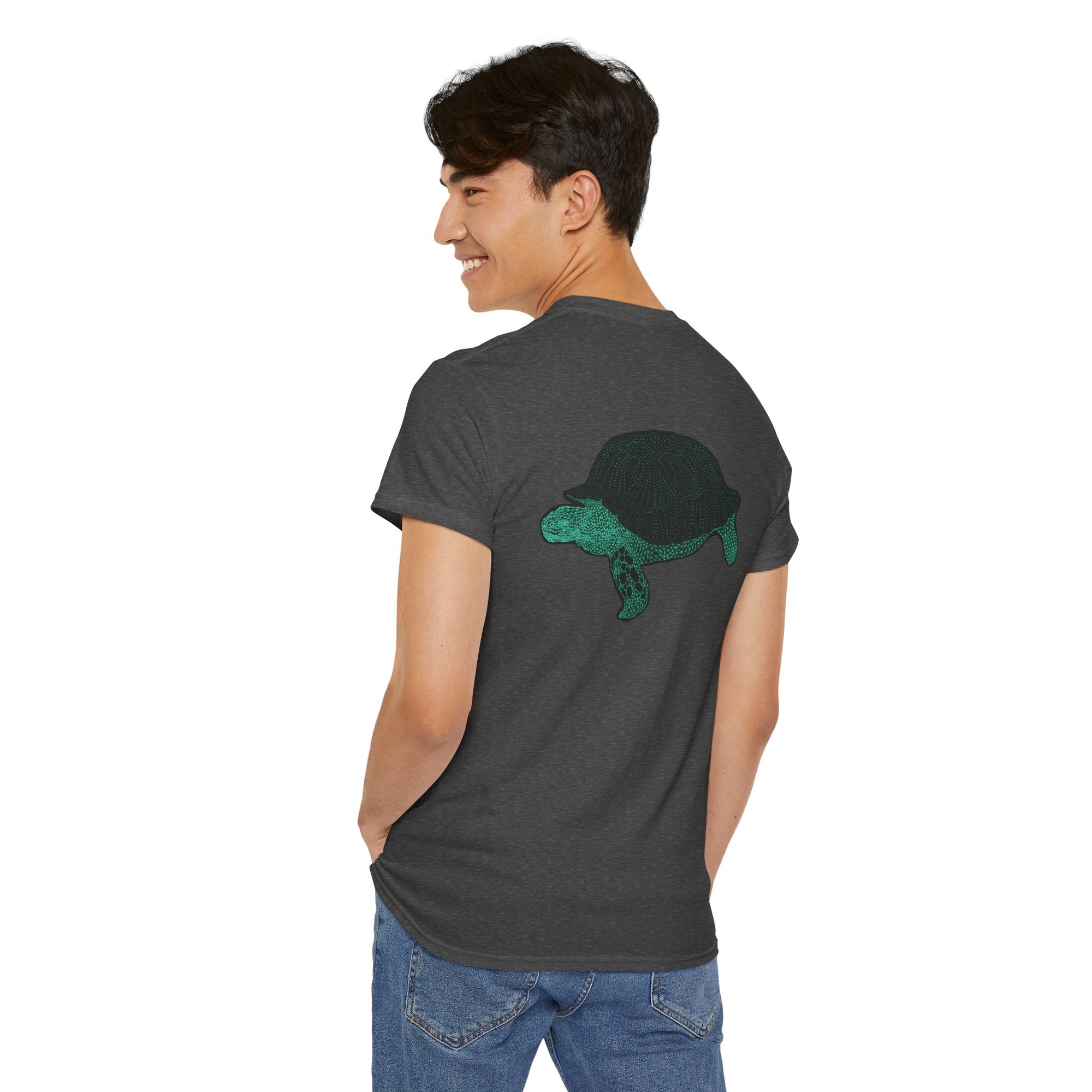 Unisex T-Shirt - Laser Tortoise Neon Polygon Design - Casual Wear, Gift for Reptile Lovers, Animal Lovers Apparel, Unique Streetwear