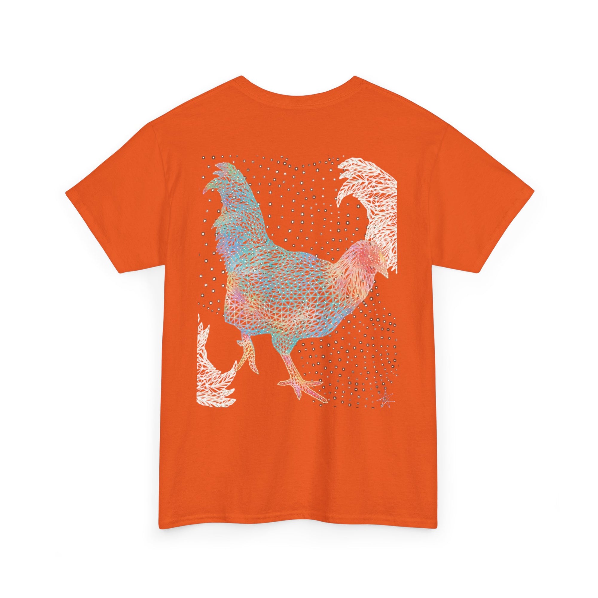 Unisex T-Shirt - Laser Rooster Neon Polygon Design - Casual Wear, Gift for Reptile Lovers, Animal Lovers Apparel, Unique Streetwear