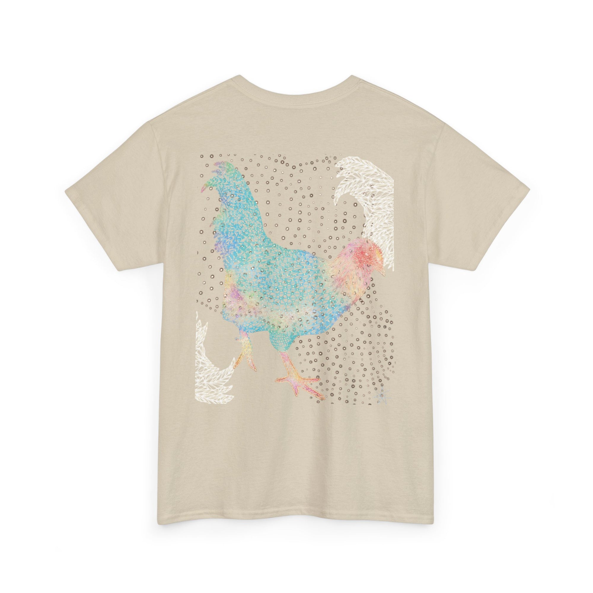 Unisex T-Shirt - Laser Rooster Neon Polygon Design - Casual Wear, Gift for Reptile Lovers, Animal Lovers Apparel, Unique Streetwear