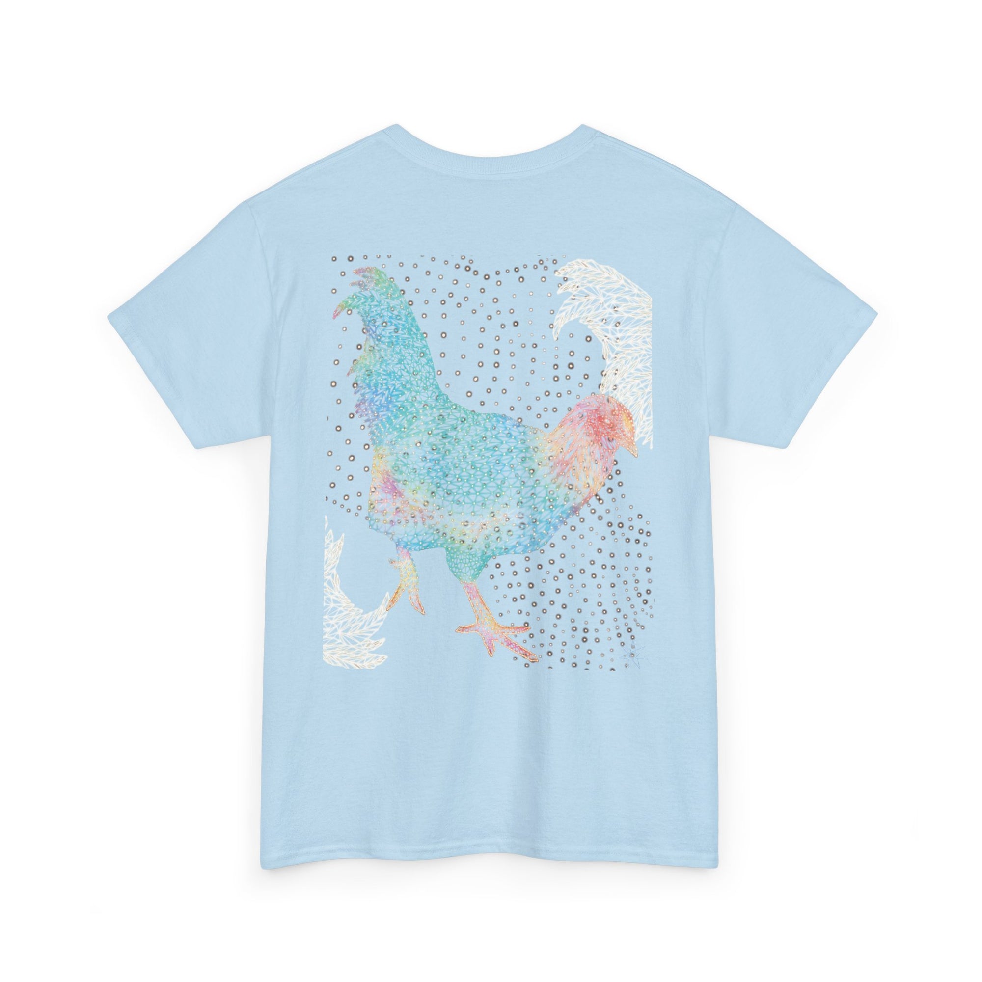 Unisex T-Shirt - Laser Rooster Neon Polygon Design - Casual Wear, Gift for Reptile Lovers, Animal Lovers Apparel, Unique Streetwear