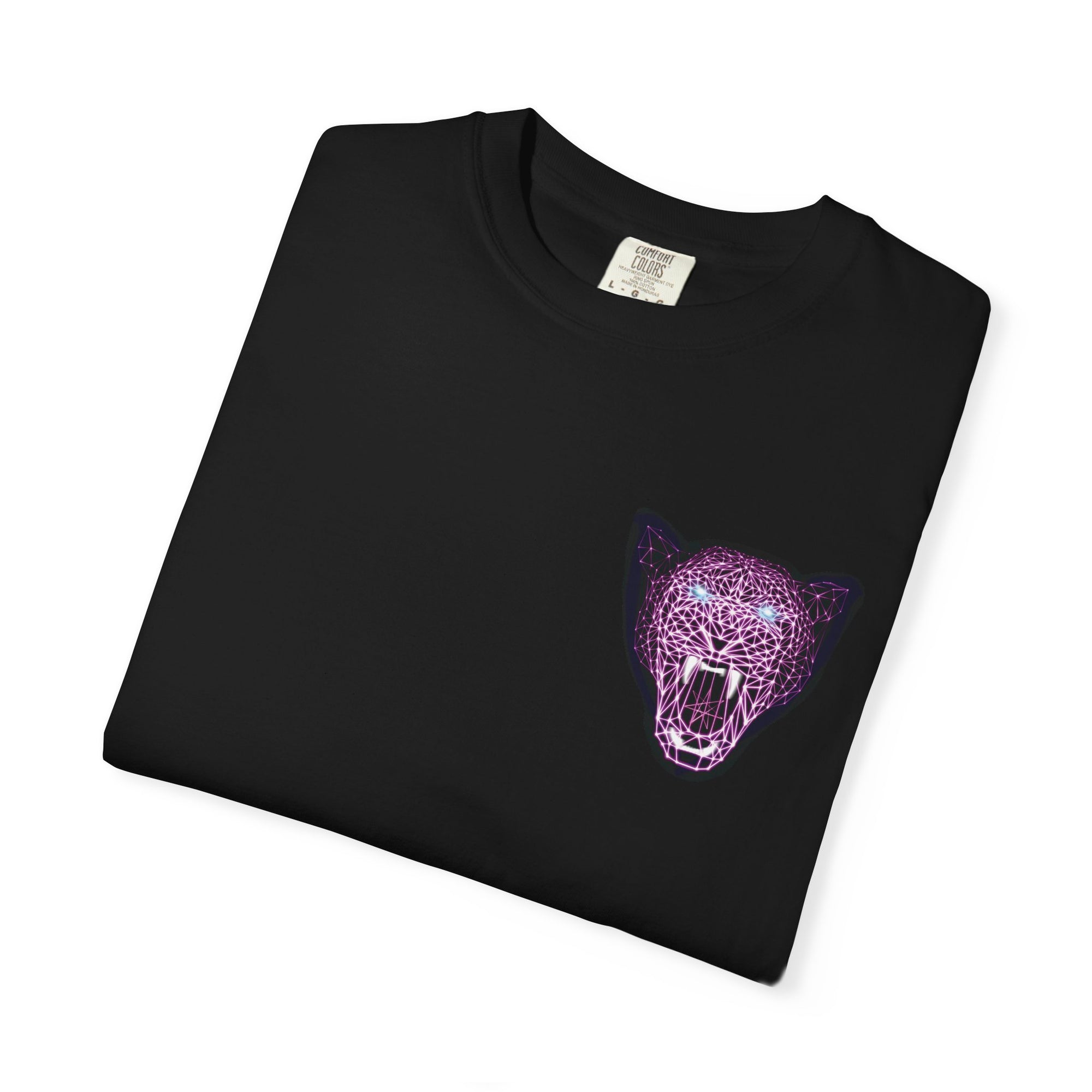 Unisex T-Shirt - Laser Panther Neon Polygon Design, Graphic Tee, Casual Wear, Gift for Cat Lovers, Animal Lovers Apparel, Unique Streetwear