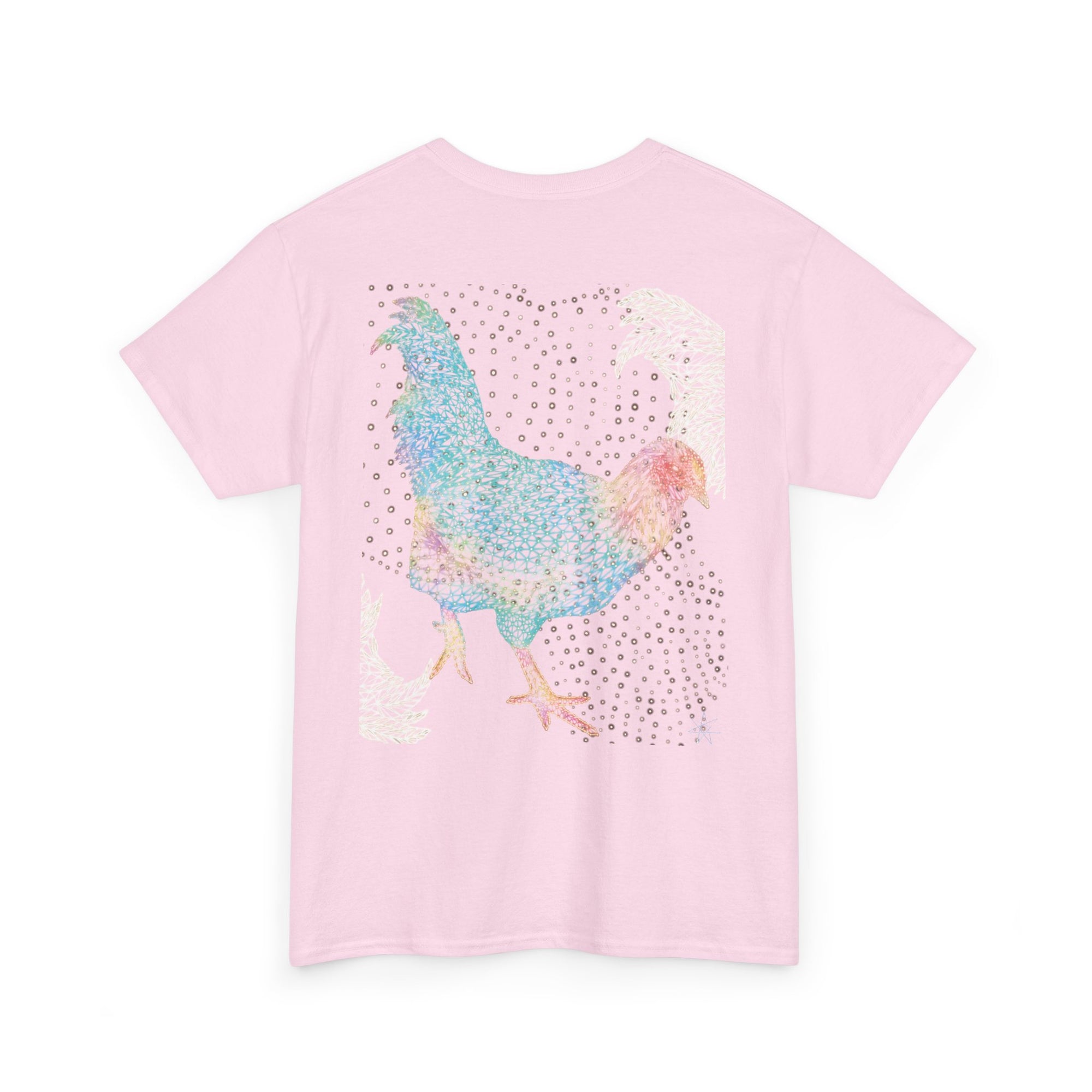 Unisex T-Shirt - Laser Rooster Neon Polygon Design - Casual Wear, Gift for Reptile Lovers, Animal Lovers Apparel, Unique Streetwear