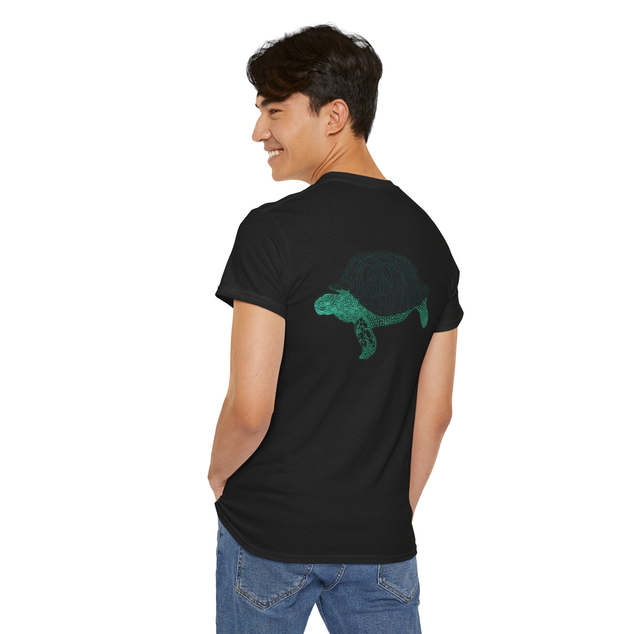 Unisex T-Shirt - Laser Tortoise Neon Polygon Design - Casual Wear, Gift for Reptile Lovers, Animal Lovers Apparel, Unique Streetwear