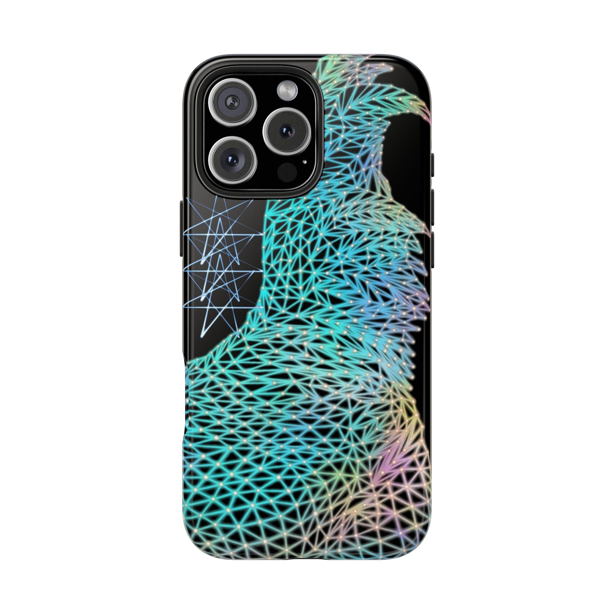 Phone Case - Rooster Tail and Stars Neon Polygon Design, Tough Phone Cases for Adventurers, Unique Smartphone Protector, Gift for Tech Lovers, Stylish Cell Phone [...]