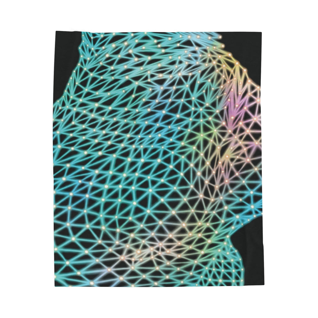 Plush Blanket - Ain’t Nothing Neon Polygon Design, Soft Throw for Home Decor, Cozy Gift, Warm Blanket, Cyberpunk Style