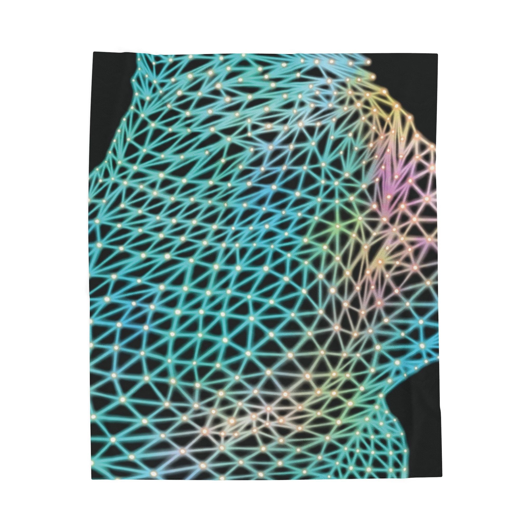 Plush Blanket - Ain’t Nothing Neon Polygon Design, Soft Throw for Home Decor, Cozy Gift, Warm Blanket, Cyberpunk Style