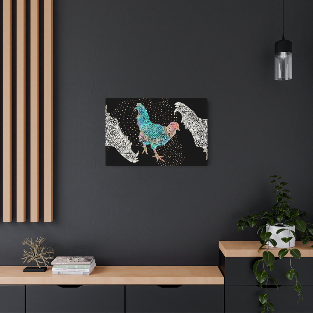 Metal Art Sign - Fancy Rooster Neon Polygon Design, Wall Decor, Unique Home Decoration, Gift for Animal Lovers, Office Art, Birthday Gift, Nature Wall Art