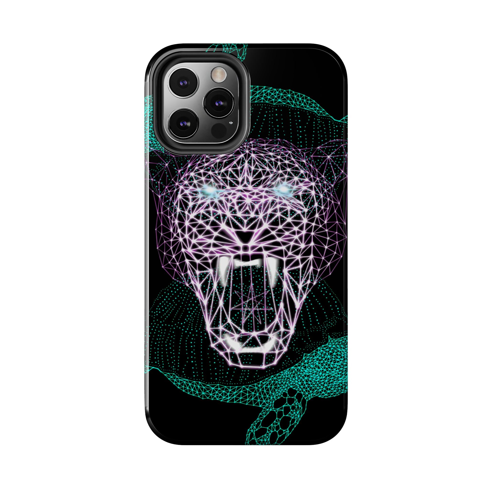 Phone Case - Fierce Panther Neon Polygon Design, Tough Phone Cases for Adventurers, Unique Smartphone Protector, Gift for Tech Lovers, Stylish Cell Phone [...]
