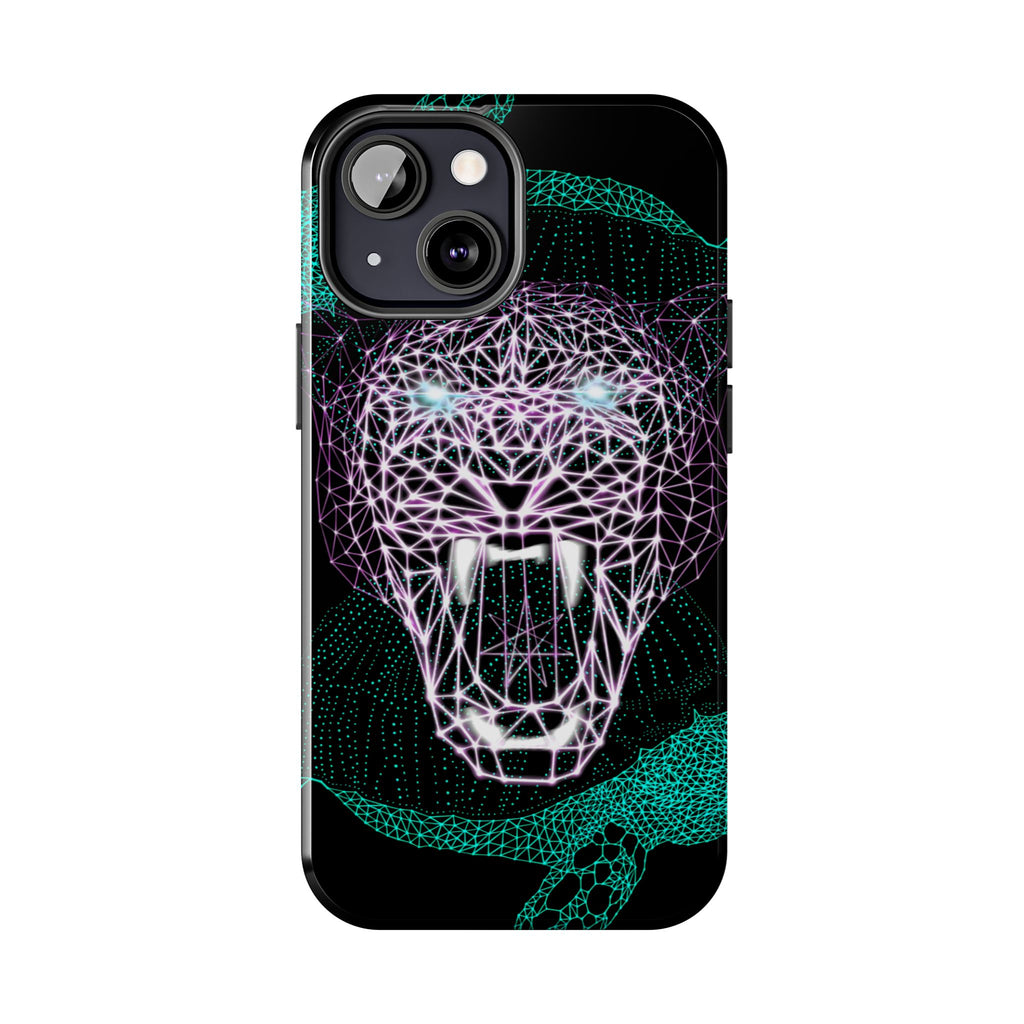 Phone Case - Fierce Panther Neon Polygon Design, Tough Phone Cases for Adventurers, Unique Smartphone Protector, Gift for Tech Lovers, Stylish Cell Phone [...]