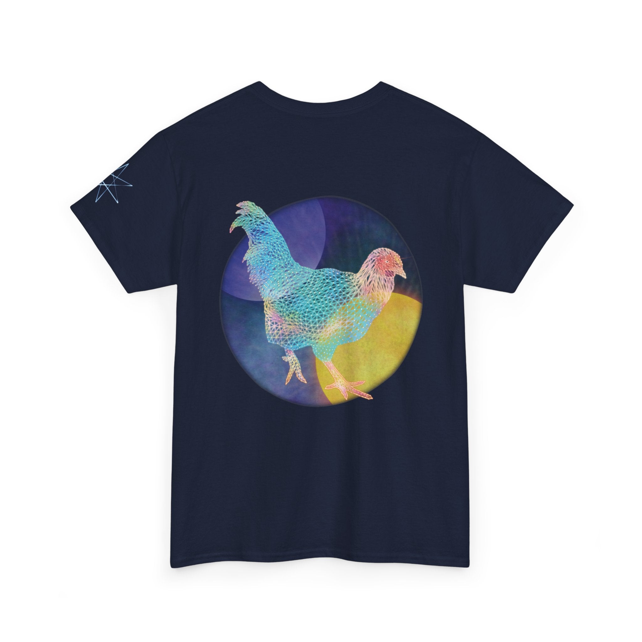 Unisex T-Shirt - Space Rooster Neon Polygon Design - Casual Wear, Gift for Reptile Lovers, Animal Lovers Apparel, Unique Streetwear