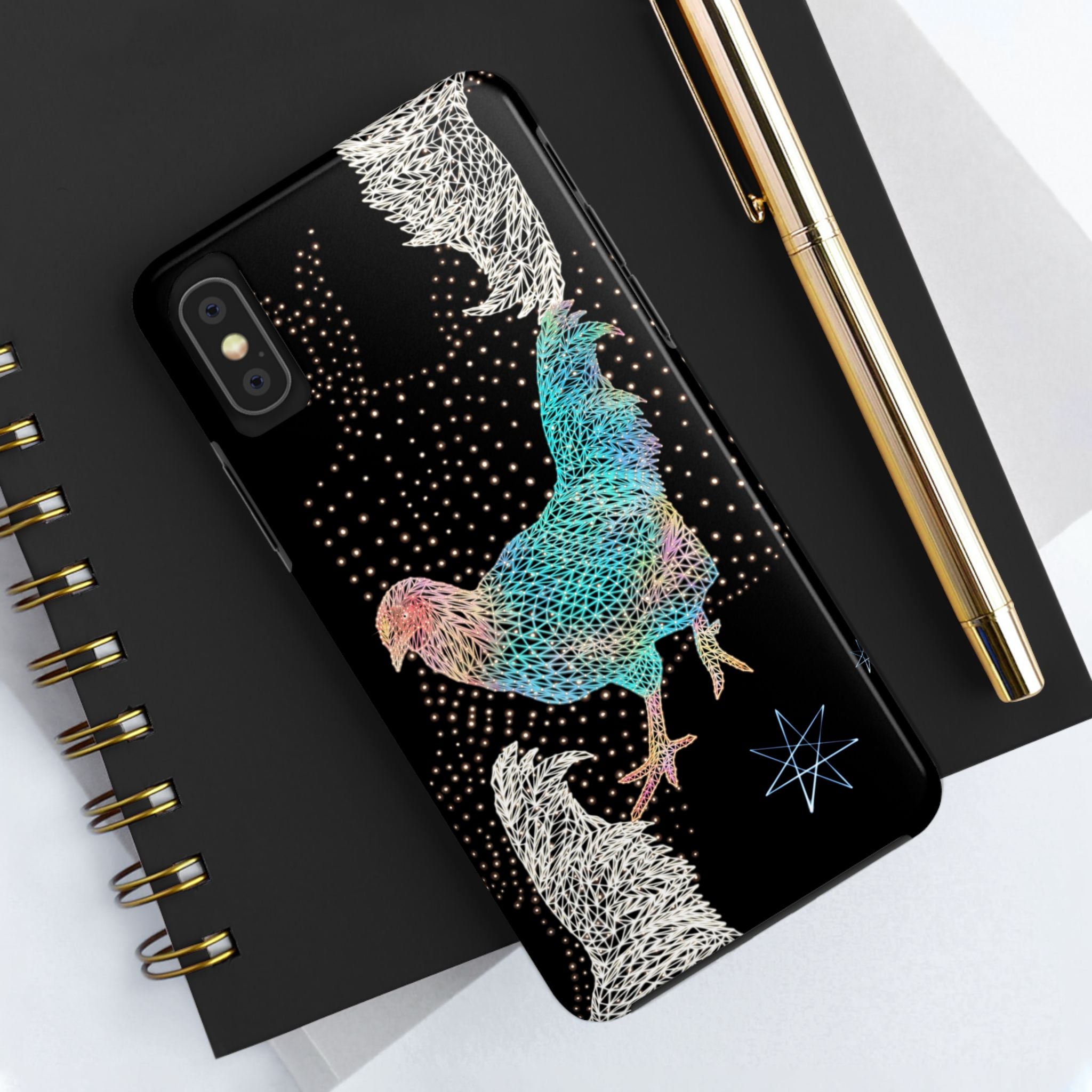 Phone Case - Fancy Rooster Neon Polygon Design, Tough Phone Cases for Adventurers, Unique Smartphone Protector, Gift for Tech Lovers, Stylish Cell Phone [...]