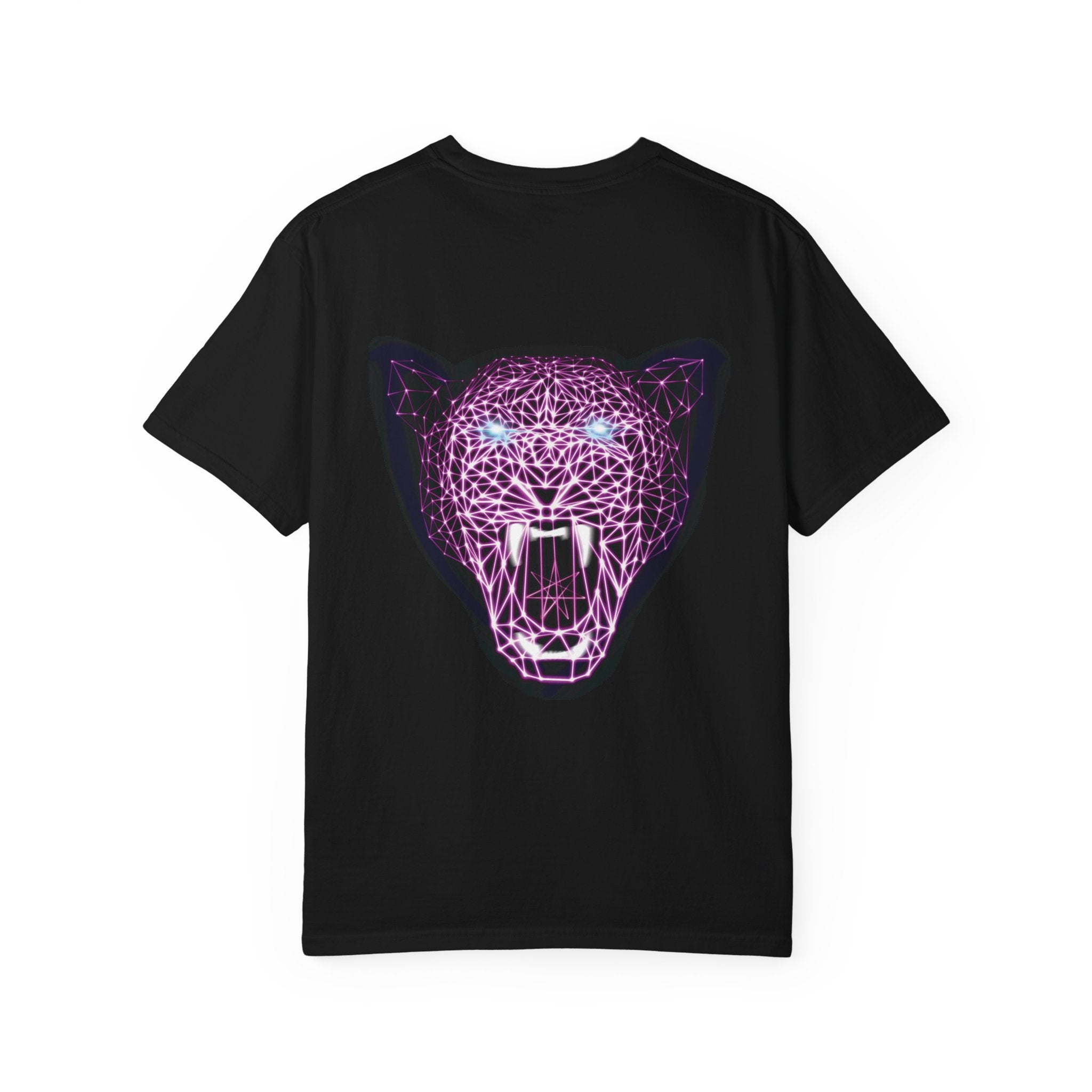 Unisex T-Shirt - Laser Panther Neon Polygon Design, Graphic Tee, Casual Wear, Gift for Cat Lovers, Animal Lovers Apparel, Unique Streetwear