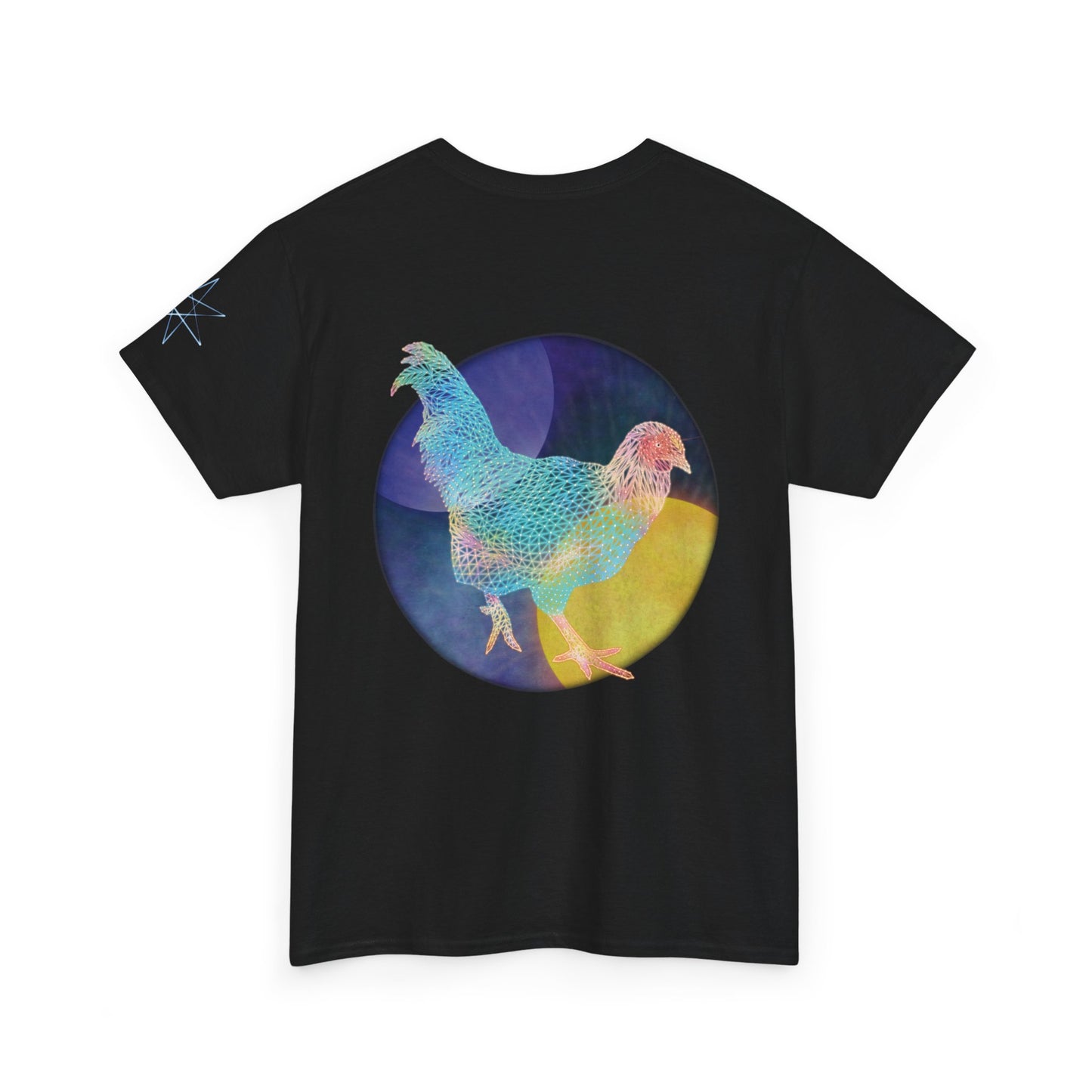 Unisex T-Shirt - Space Rooster Neon Polygon Design - Casual Wear, Gift for Reptile Lovers, Animal Lovers Apparel, Unique Streetwear