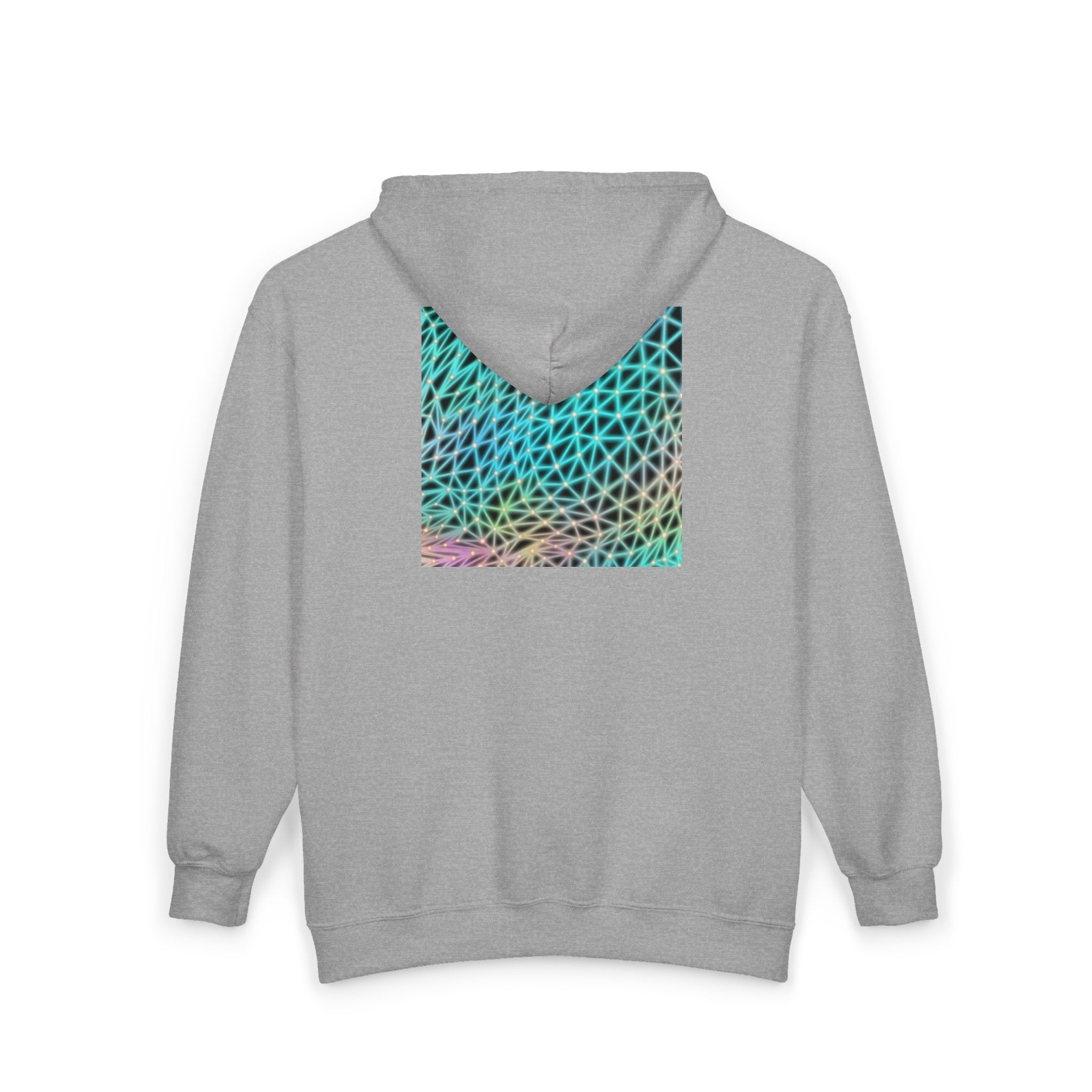 Zip-Up Hoodie - Ain’t Nothing Neon Polygon Design, Cozy Sweatshirt for Farm Lovers, Animal Lover Gift, Perfect for Fall Fashion, Casual Layering