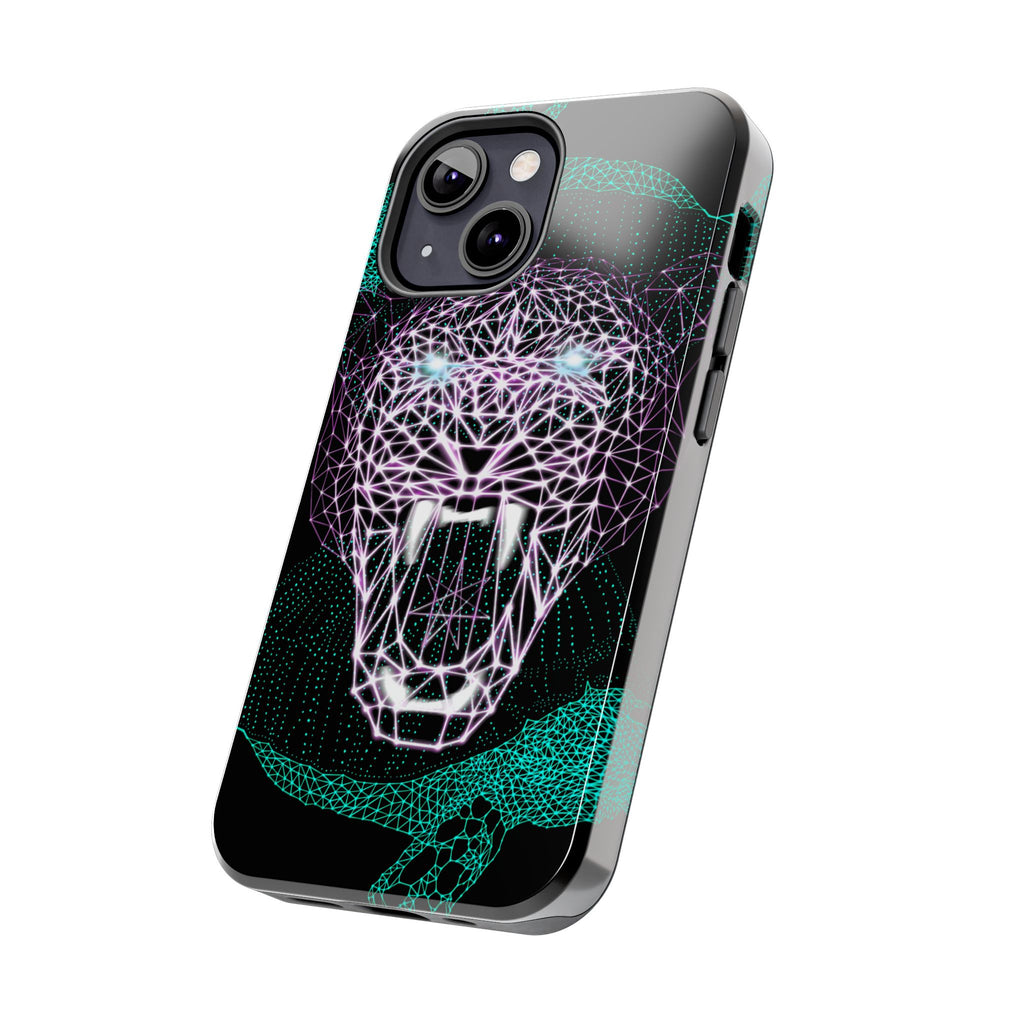 Phone Case - Fierce Panther Neon Polygon Design, Tough Phone Cases for Adventurers, Unique Smartphone Protector, Gift for Tech Lovers, Stylish Cell Phone [...]