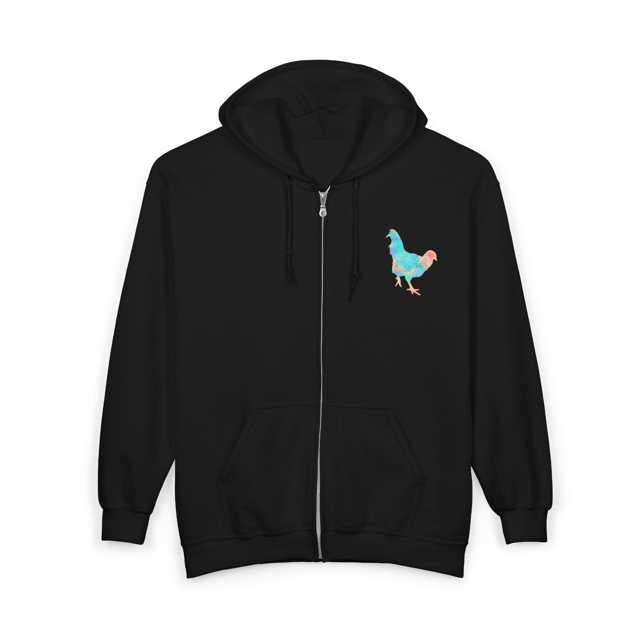 Colorful Rooster Zip-Up Hoodie, Cozy Sweatshirt for Farm Lovers, Animal Lover Gift, Perfect for Fall Fashion, Casual Layering