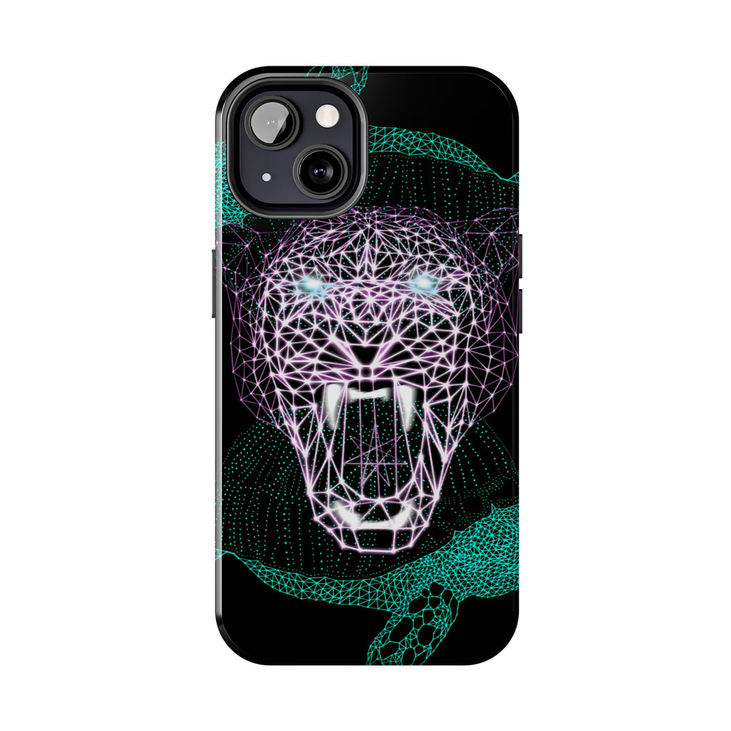 Phone Case - Fierce Panther Neon Polygon Design, Tough Phone Cases for Adventurers, Unique Smartphone Protector, Gift for Tech Lovers, Stylish Cell Phone [...]
