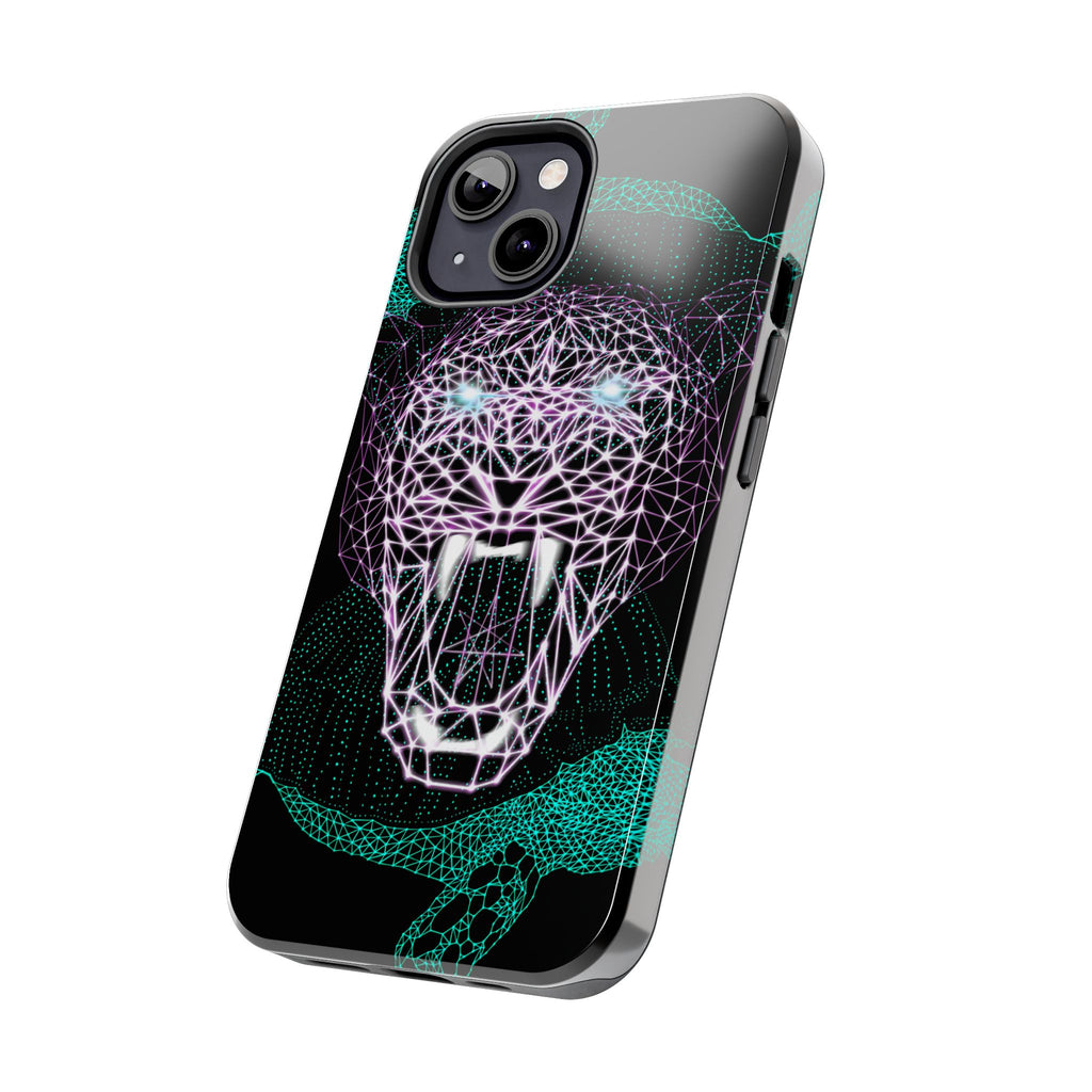 Phone Case - Fierce Panther Neon Polygon Design, Tough Phone Cases for Adventurers, Unique Smartphone Protector, Gift for Tech Lovers, Stylish Cell Phone [...]