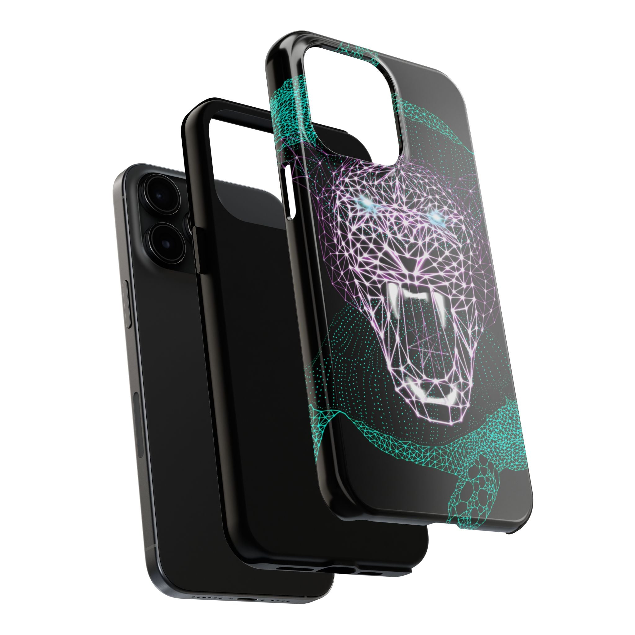 Phone Case - Fierce Panther Neon Polygon Design, Tough Phone Cases for Adventurers, Unique Smartphone Protector, Gift for Tech Lovers, Stylish Cell Phone [...]