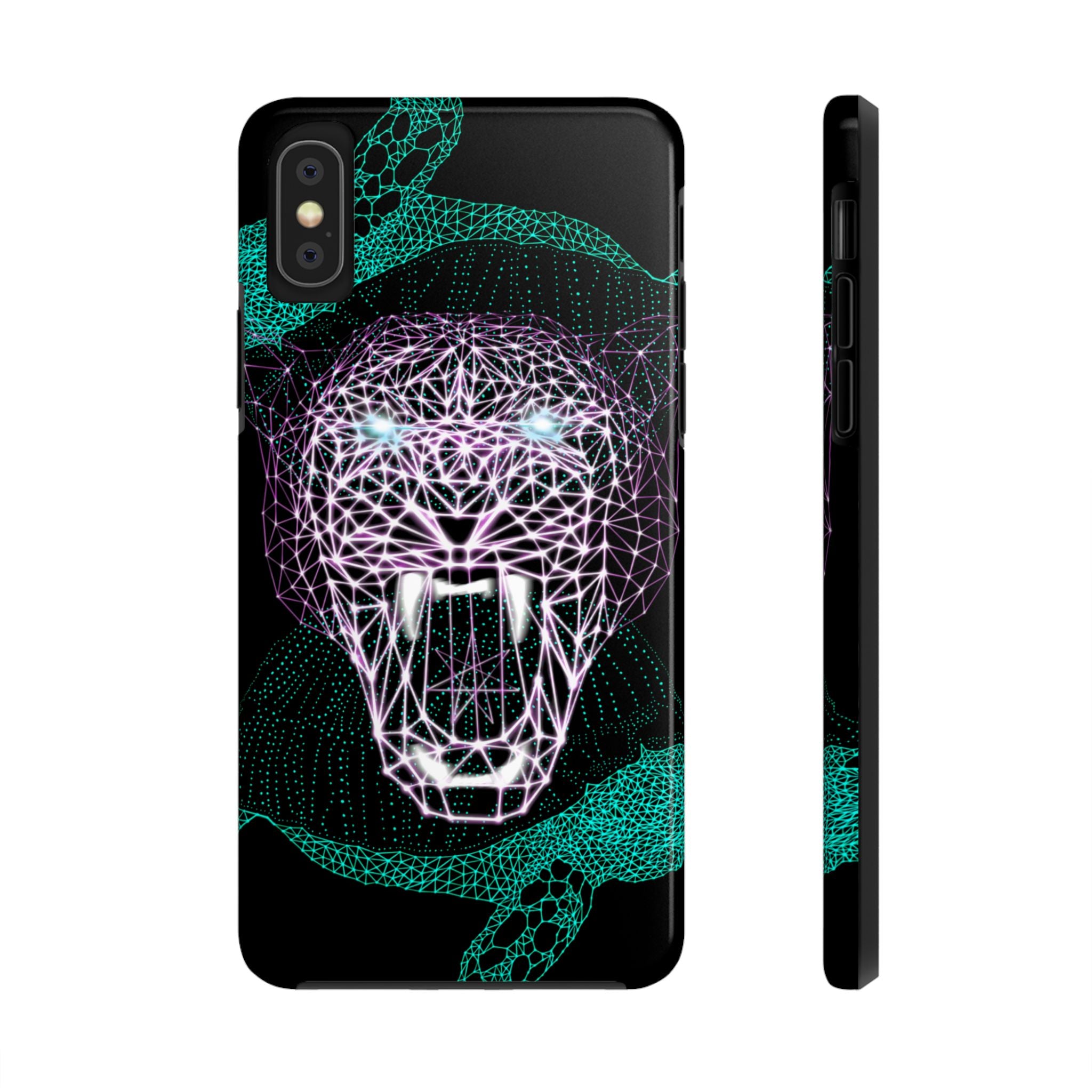 Phone Case - Fierce Panther Neon Polygon Design, Tough Phone Cases for Adventurers, Unique Smartphone Protector, Gift for Tech Lovers, Stylish Cell Phone [...]