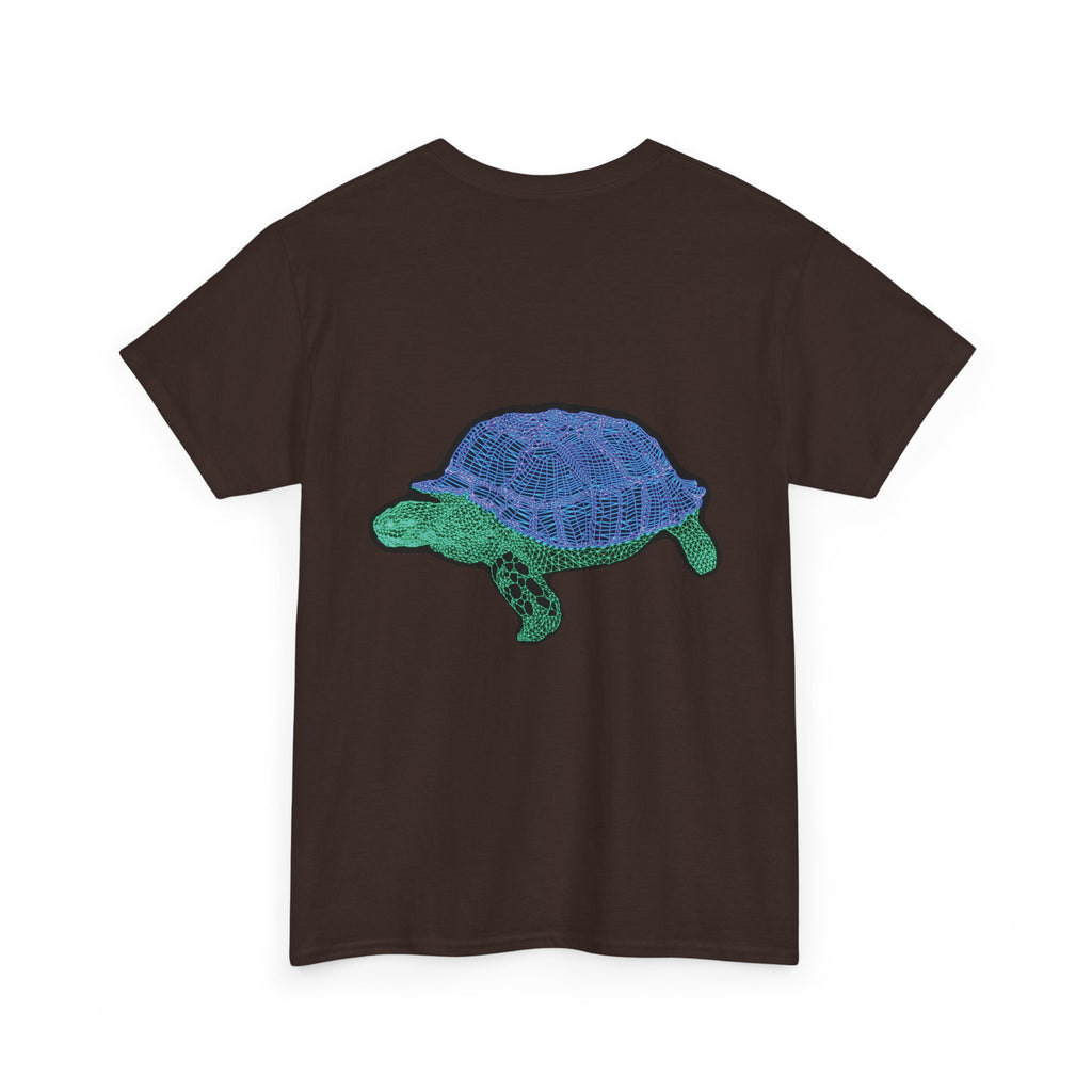 Unisex T-Shirt - Laser Tortoise In A Half Shell Neon Polygon Design - Casual Wear, Gift for Reptile Lovers, Animal Lovers Apparel, Unique Streetwear