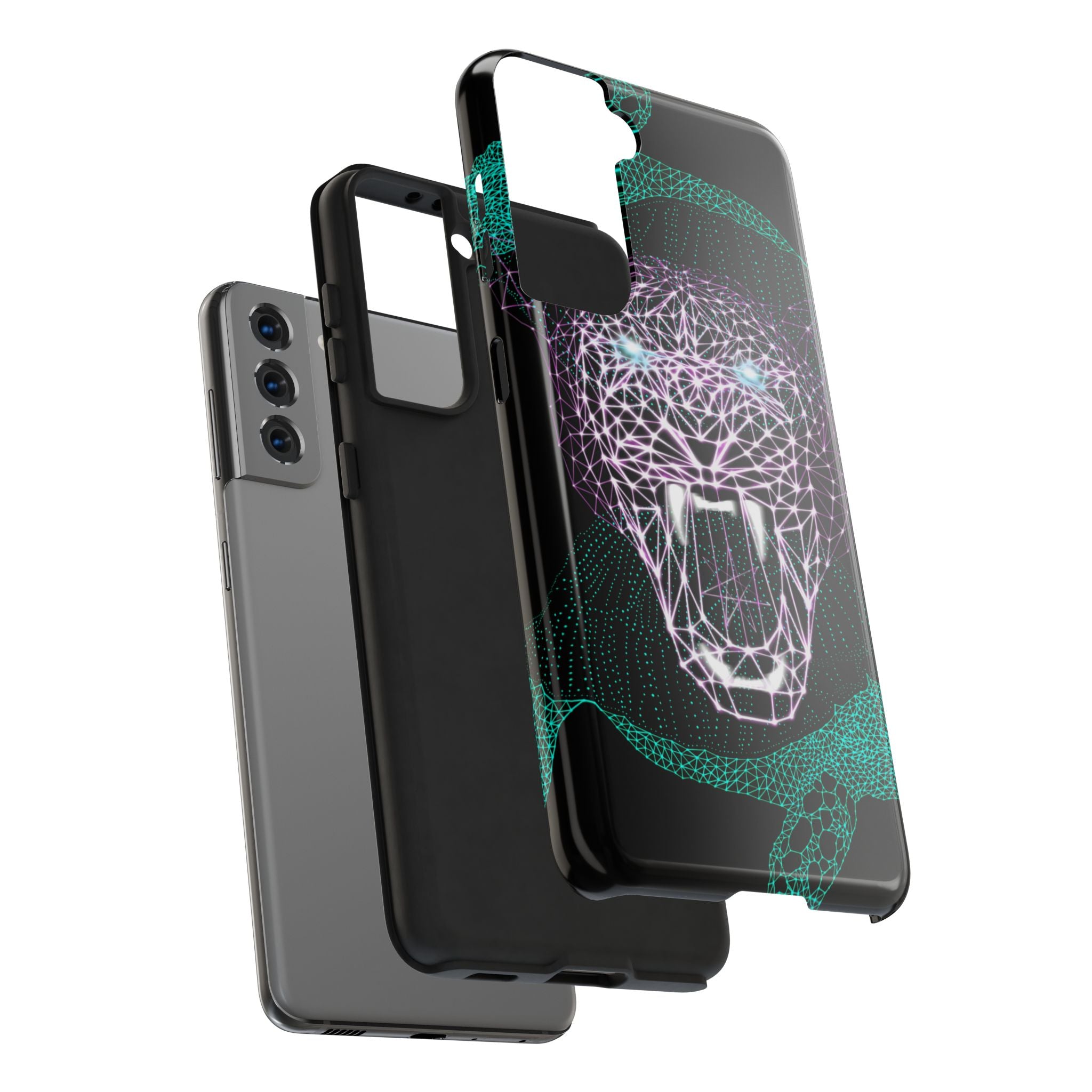 Phone Case - Fierce Panther Neon Polygon Design, Tough Phone Cases for Adventurers, Unique Smartphone Protector, Gift for Tech Lovers, Stylish Cell Phone [...]