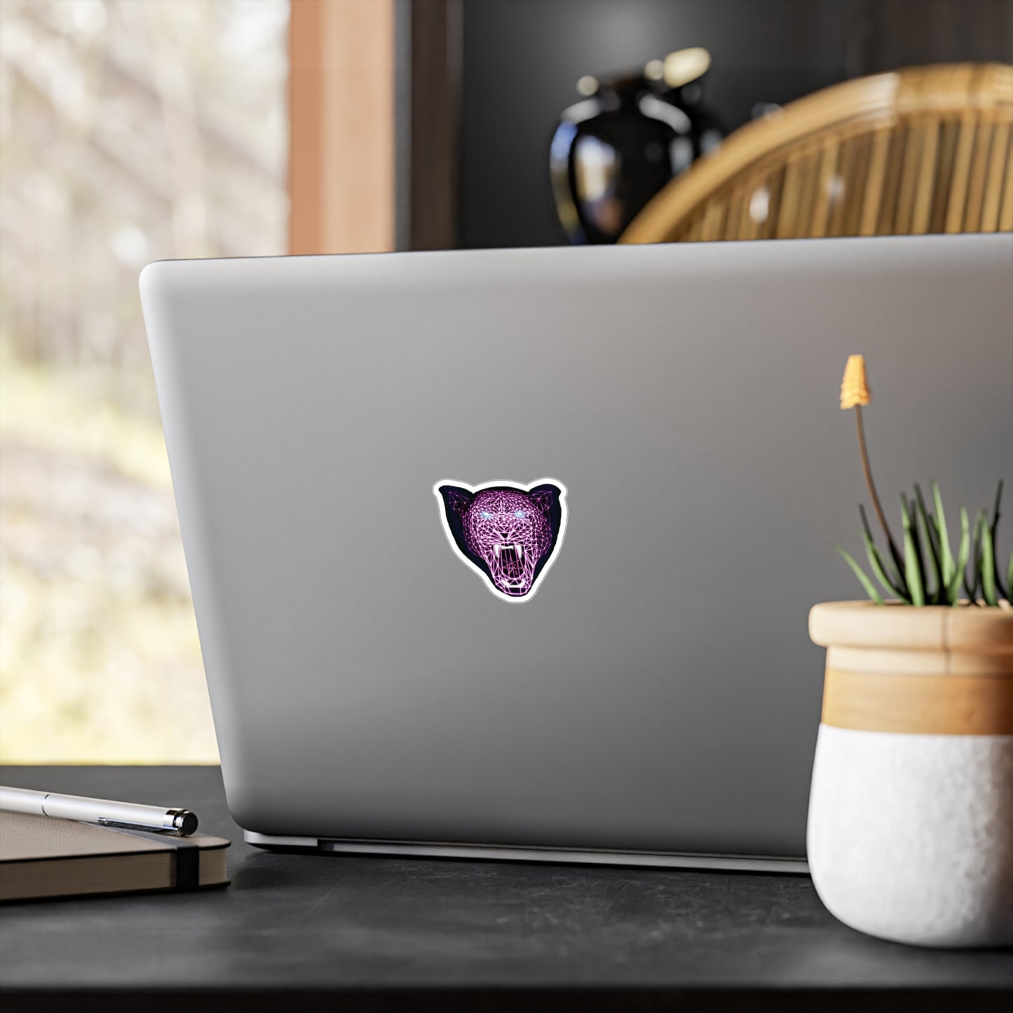 Vinyl Sticker/Decal - Laser Panther Neon Polygon Design, Kiss-Cut - Bold Stickers for Home Decor, Car Accessories, Gifts, and Urban Art!