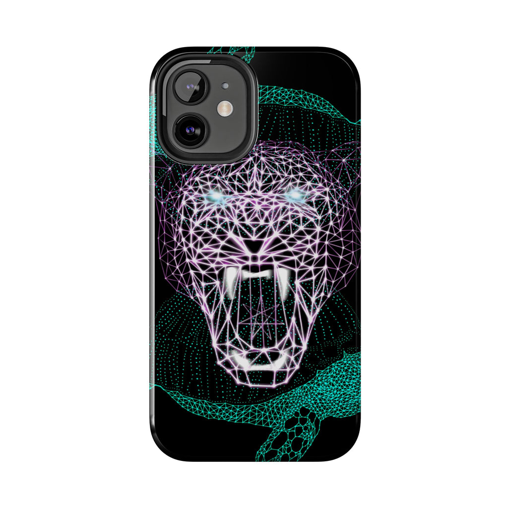 Phone Case - Fierce Panther Neon Polygon Design, Tough Phone Cases for Adventurers, Unique Smartphone Protector, Gift for Tech Lovers, Stylish Cell Phone [...]
