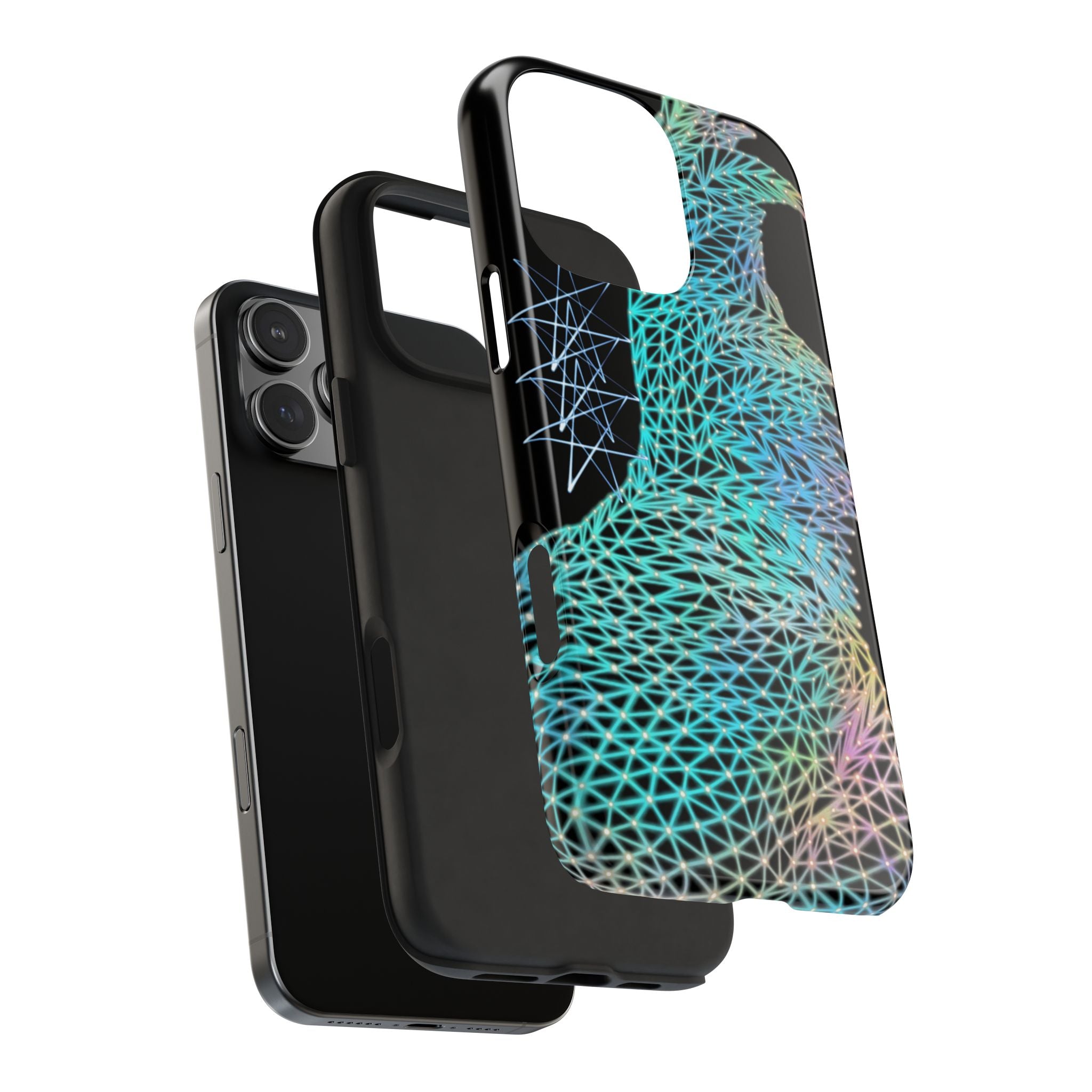 Phone Case - Rooster Tail and Stars Neon Polygon Design, Tough Phone Cases for Adventurers, Unique Smartphone Protector, Gift for Tech Lovers, Stylish Cell Phone [...]