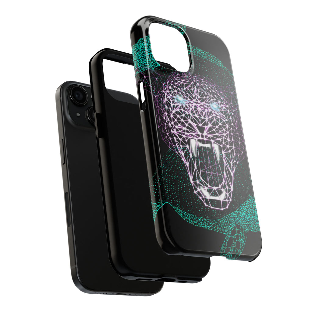 Phone Case - Fierce Panther Neon Polygon Design, Tough Phone Cases for Adventurers, Unique Smartphone Protector, Gift for Tech Lovers, Stylish Cell Phone [...]