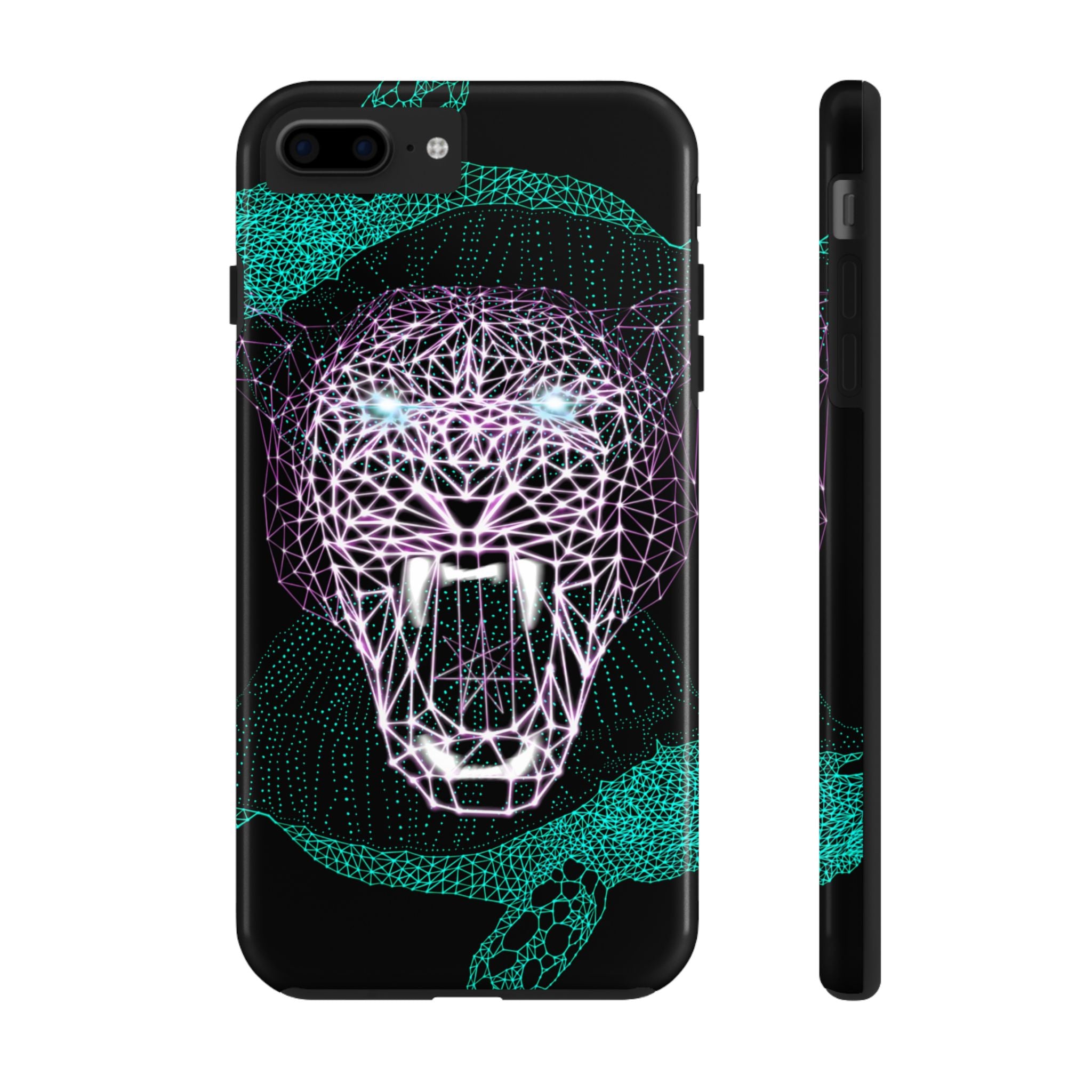 Phone Case - Fierce Panther Neon Polygon Design, Tough Phone Cases for Adventurers, Unique Smartphone Protector, Gift for Tech Lovers, Stylish Cell Phone [...]