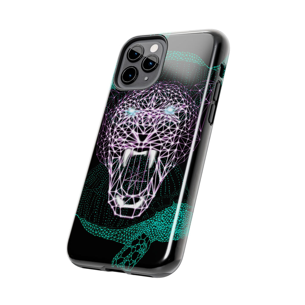 Phone Case - Fierce Panther Neon Polygon Design, Tough Phone Cases for Adventurers, Unique Smartphone Protector, Gift for Tech Lovers, Stylish Cell Phone [...]