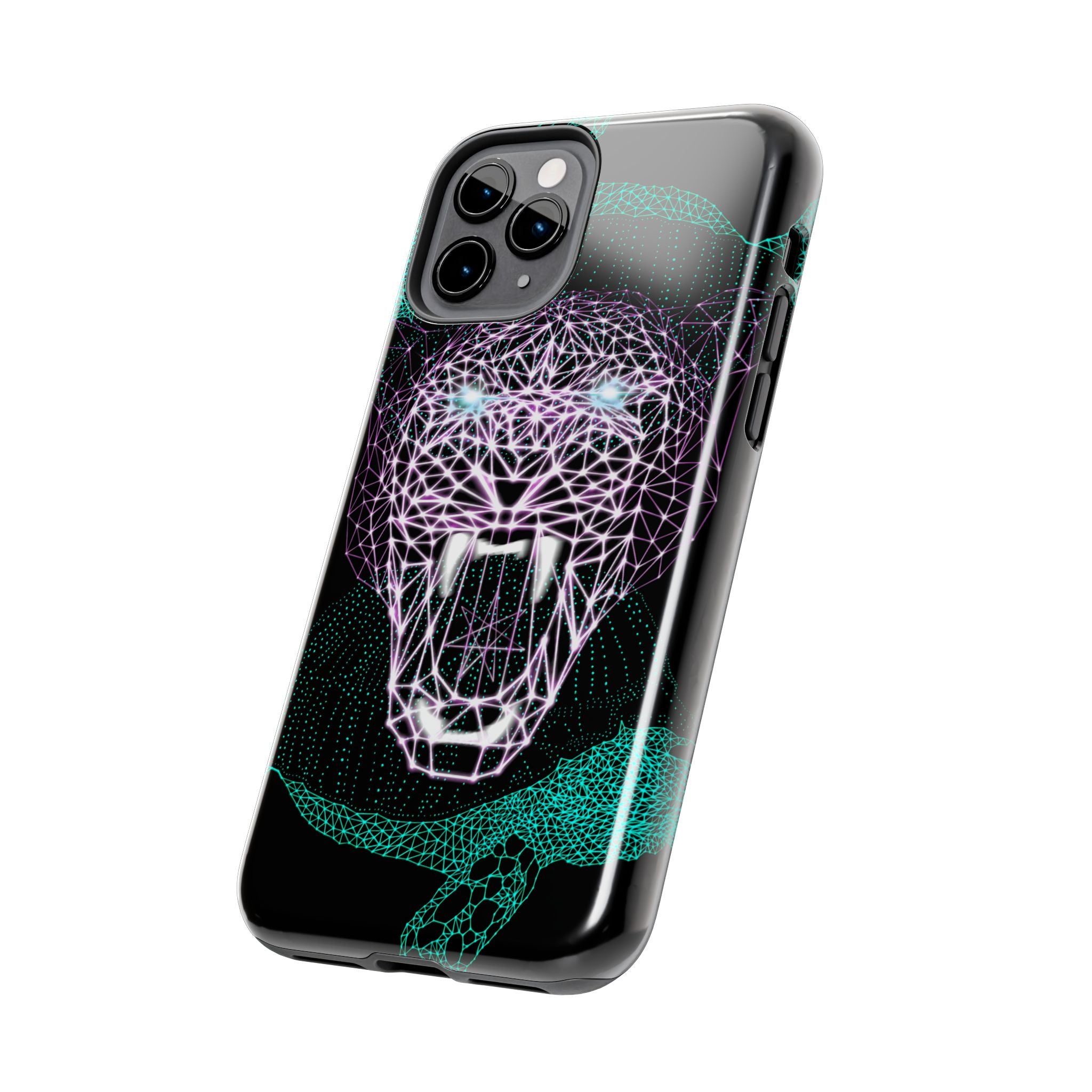 Phone Case - Fierce Panther Neon Polygon Design, Tough Phone Cases for Adventurers, Unique Smartphone Protector, Gift for Tech Lovers, Stylish Cell Phone [...]