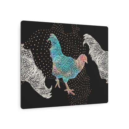 Metal Art Sign - Fancy Rooster Neon Polygon Design, Wall Decor, Unique Home Decoration, Gift for Animal Lovers, Office Art, Birthday Gift, Nature Wall Art