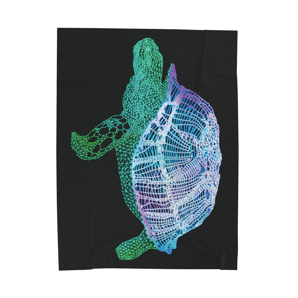 Plush Blanket - Straight Up Charlie Neon Polygon Design, Soft Throw for Home Decor, Cozy Gift, Warm Blanket, Cyberpunk Style