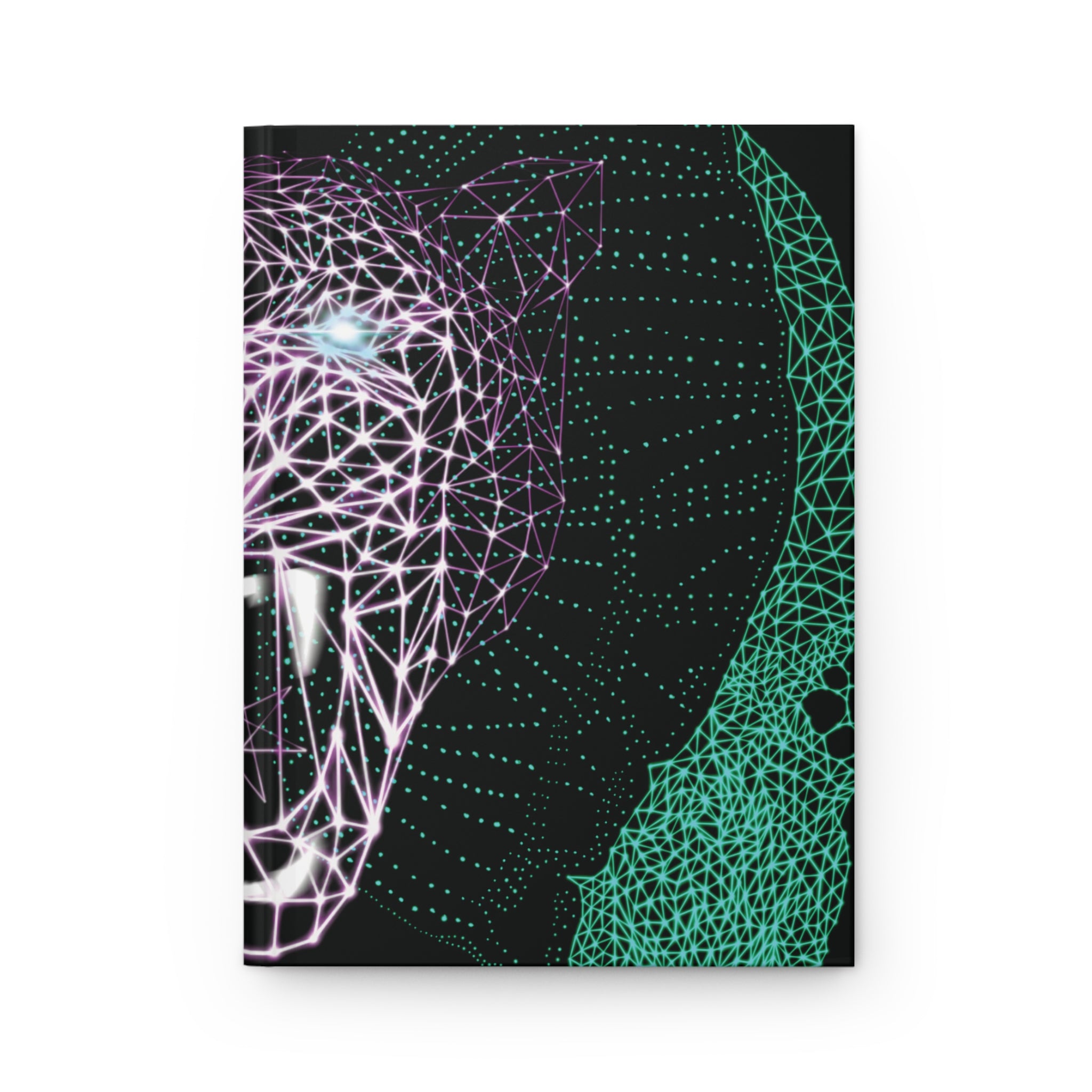 Hardcover Journal Matte -Neon Polygon Fierce Design, Stylish Modern Design for Writers, Students, Poets