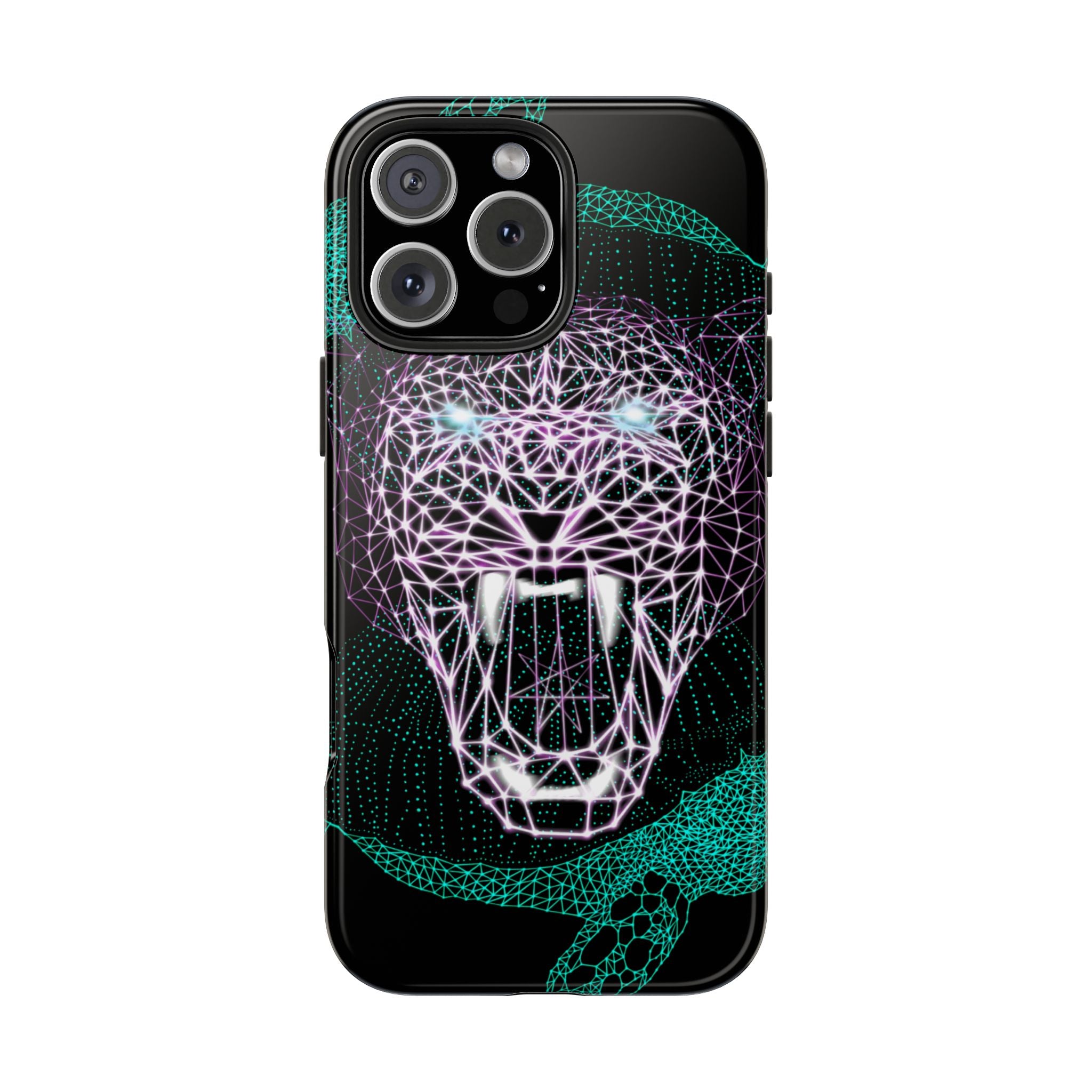 Phone Case - Fierce Panther Neon Polygon Design, Tough Phone Cases for Adventurers, Unique Smartphone Protector, Gift for Tech Lovers, Stylish Cell Phone [...]