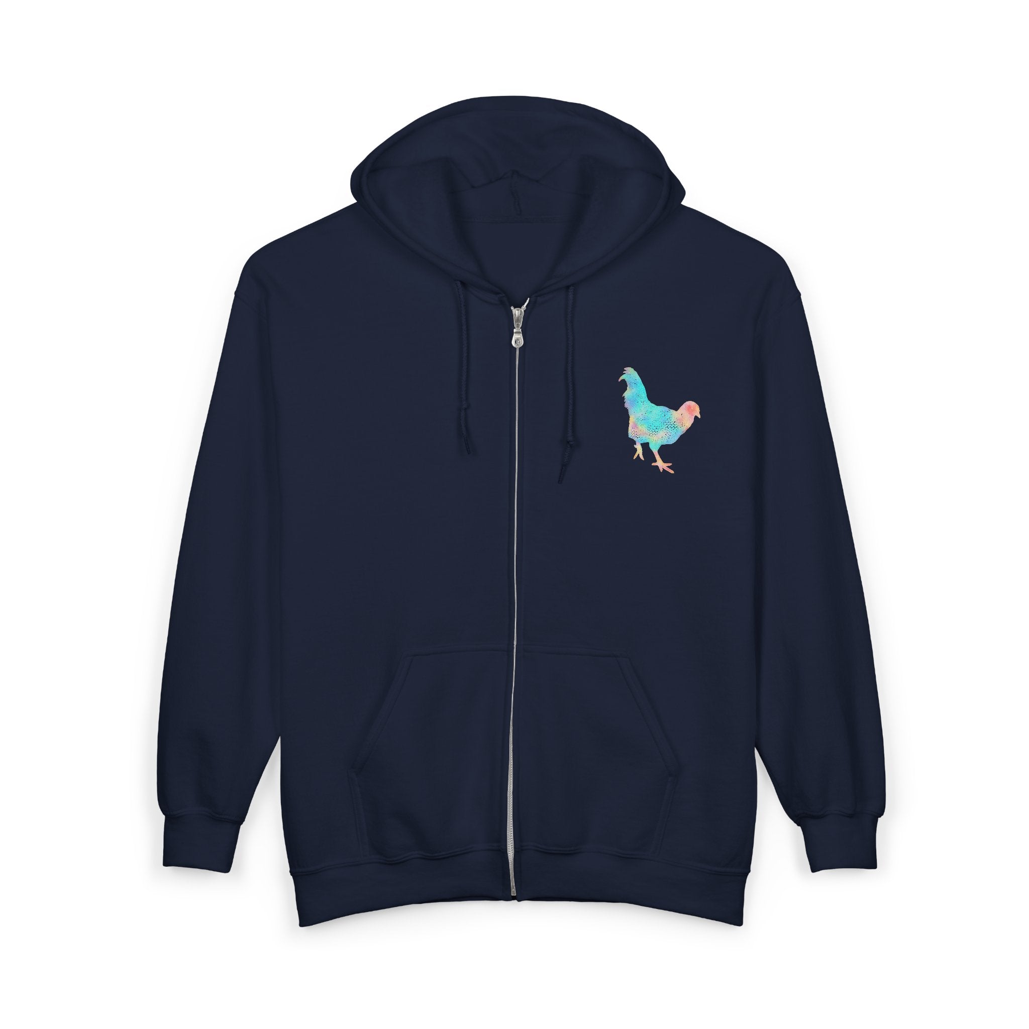 Colorful Rooster Zip-Up Hoodie, Cozy Sweatshirt for Farm Lovers, Animal Lover Gift, Perfect for Fall Fashion, Casual Layering