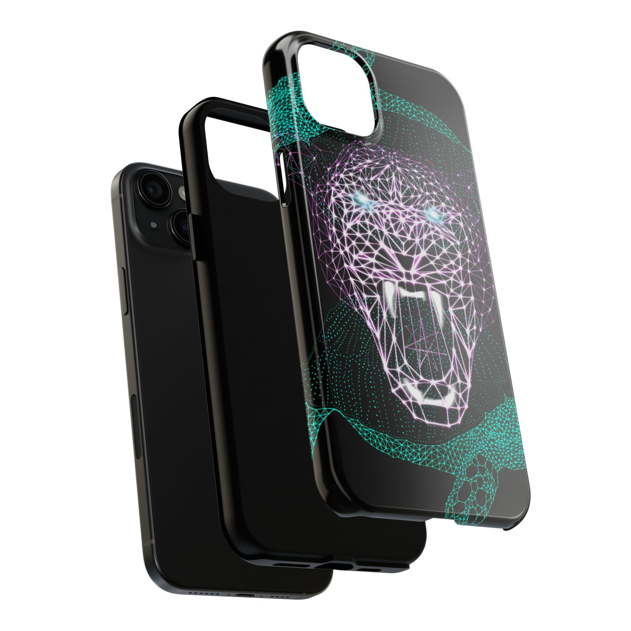Phone Case - Fierce Panther Neon Polygon Design, Tough Phone Cases for Adventurers, Unique Smartphone Protector, Gift for Tech Lovers, Stylish Cell Phone [...]
