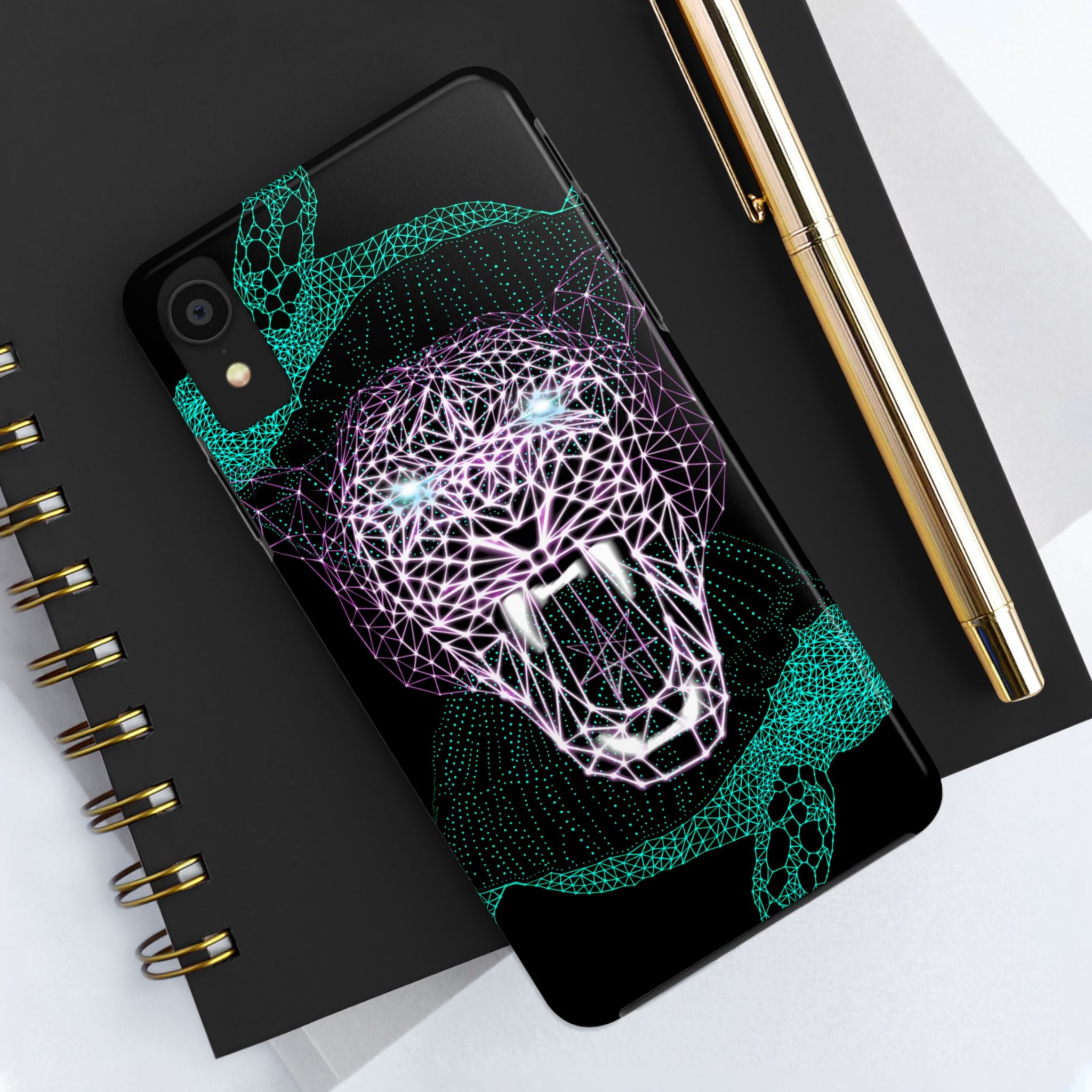 Phone Case - Fierce Panther Neon Polygon Design, Tough Phone Cases for Adventurers, Unique Smartphone Protector, Gift for Tech Lovers, Stylish Cell Phone [...]