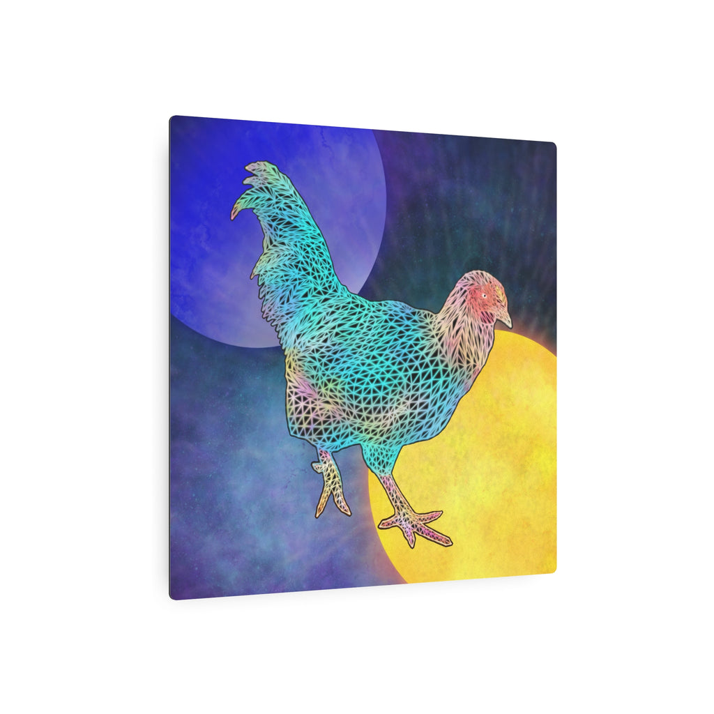 Metal Art Sign - Space Rooster Neon Polygon Design, Wall Decor, Unique Home Decoration, Gift for Animal Lovers, Office Art, Birthday Gift, Nature Wall Art