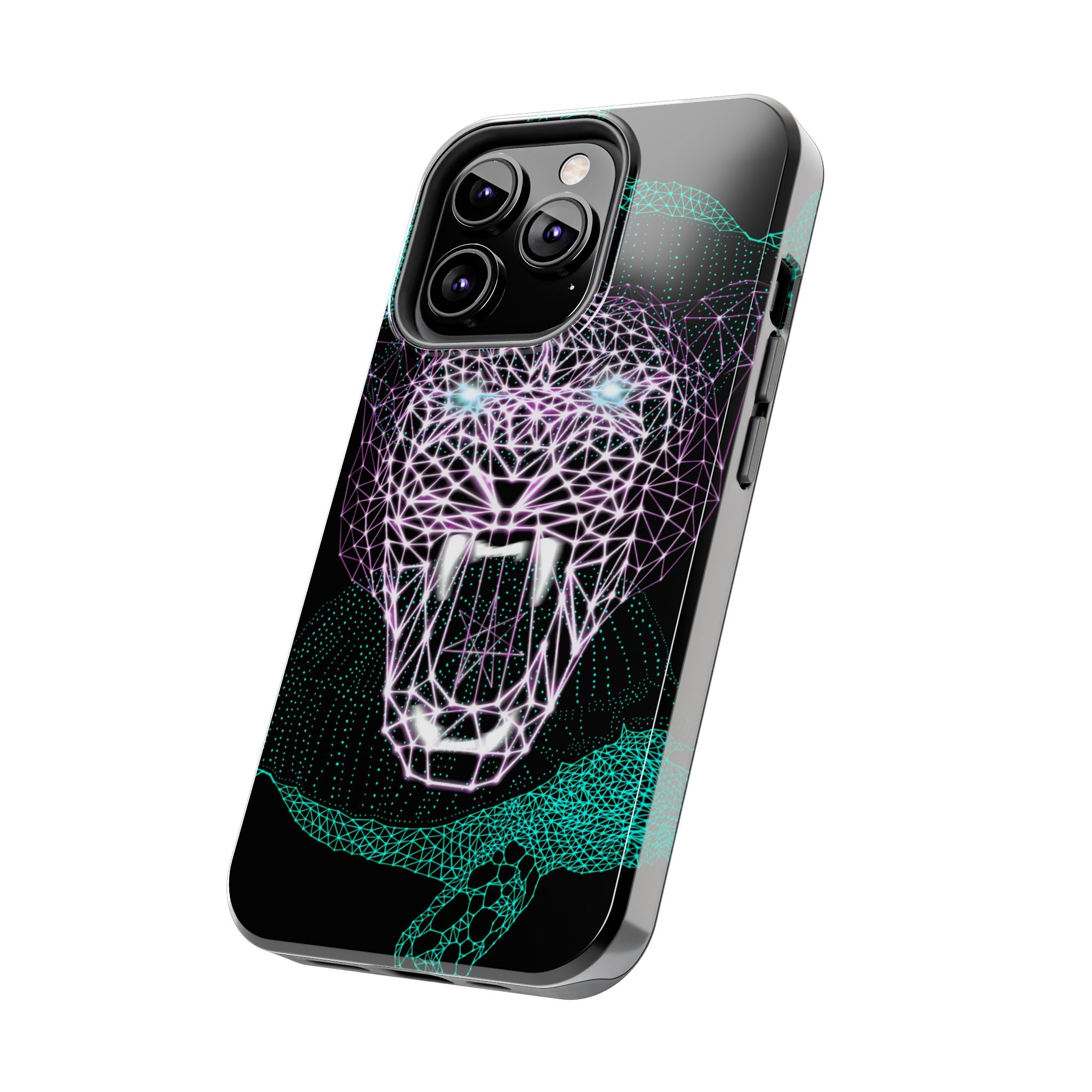 Phone Case - Fierce Panther Neon Polygon Design, Tough Phone Cases for Adventurers, Unique Smartphone Protector, Gift for Tech Lovers, Stylish Cell Phone [...]