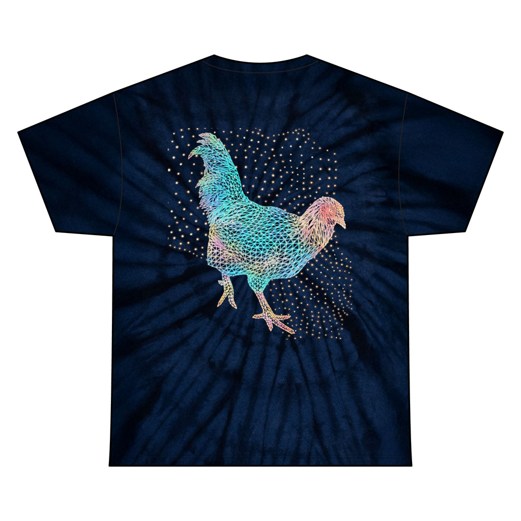 Unisex Tie-Dye Tee - Fancy Rooster Casual Neon Polygon Design