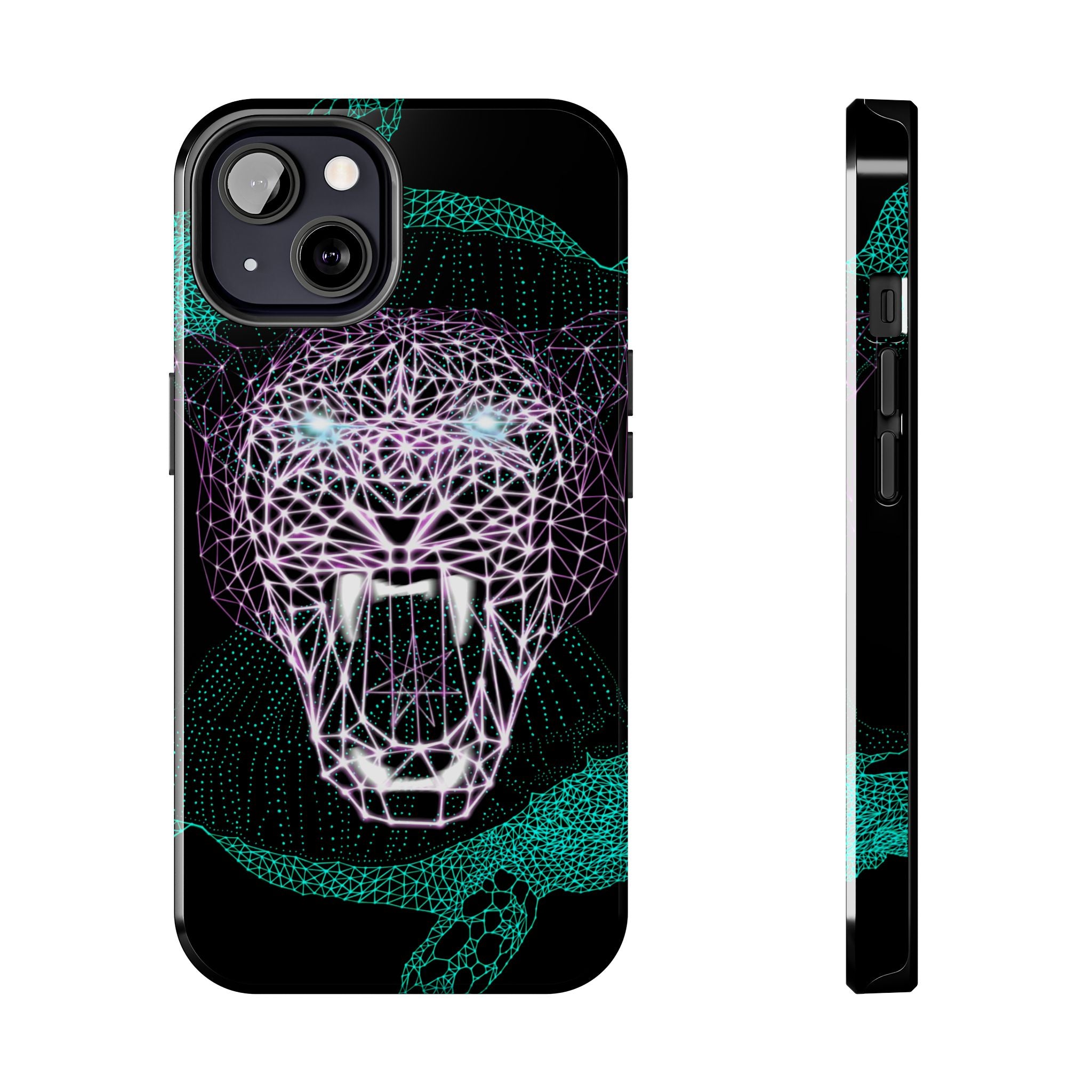 Phone Case - Fierce Panther Neon Polygon Design, Tough Phone Cases for Adventurers, Unique Smartphone Protector, Gift for Tech Lovers, Stylish Cell Phone [...]